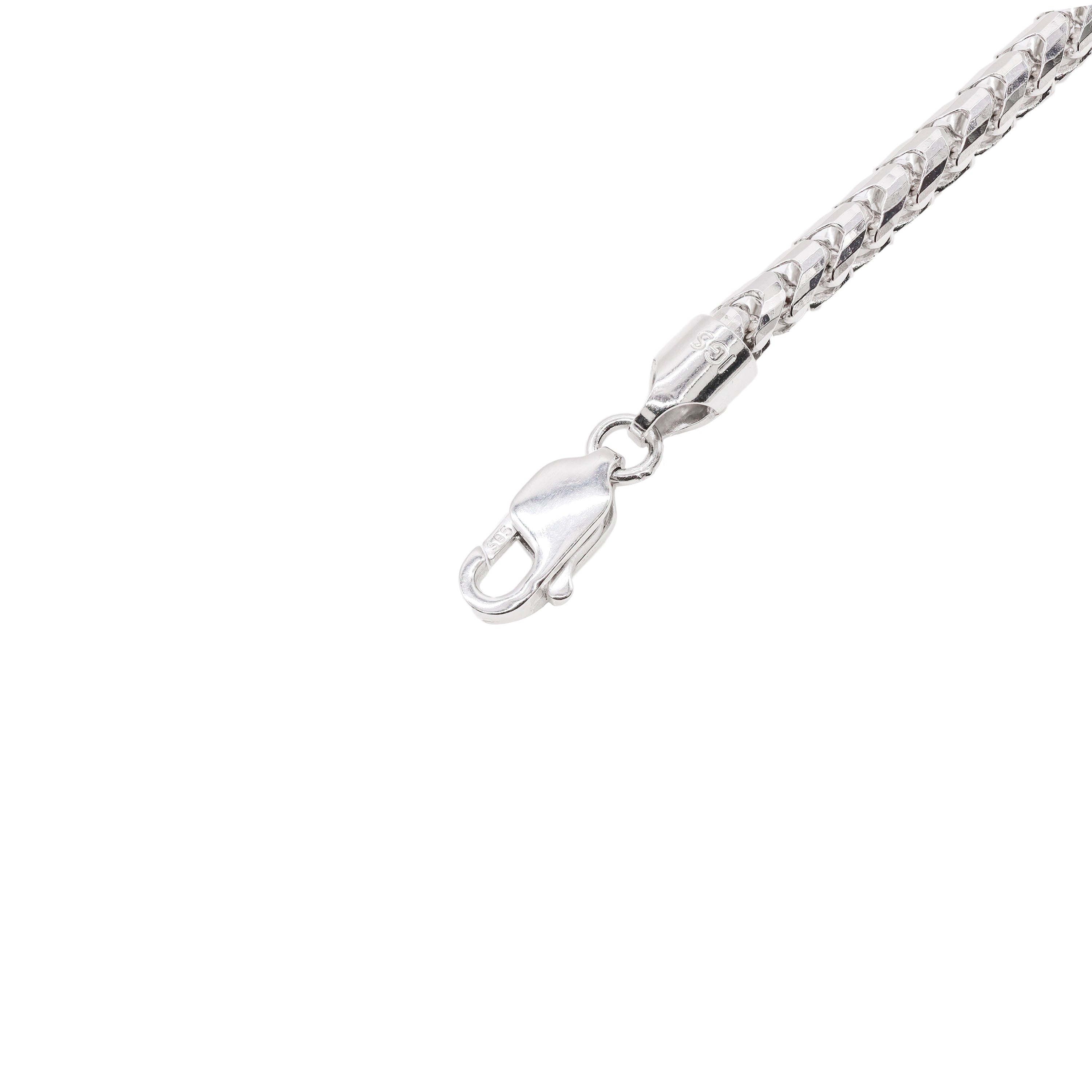 14KT Solid Rounded Franco White Gold Chain