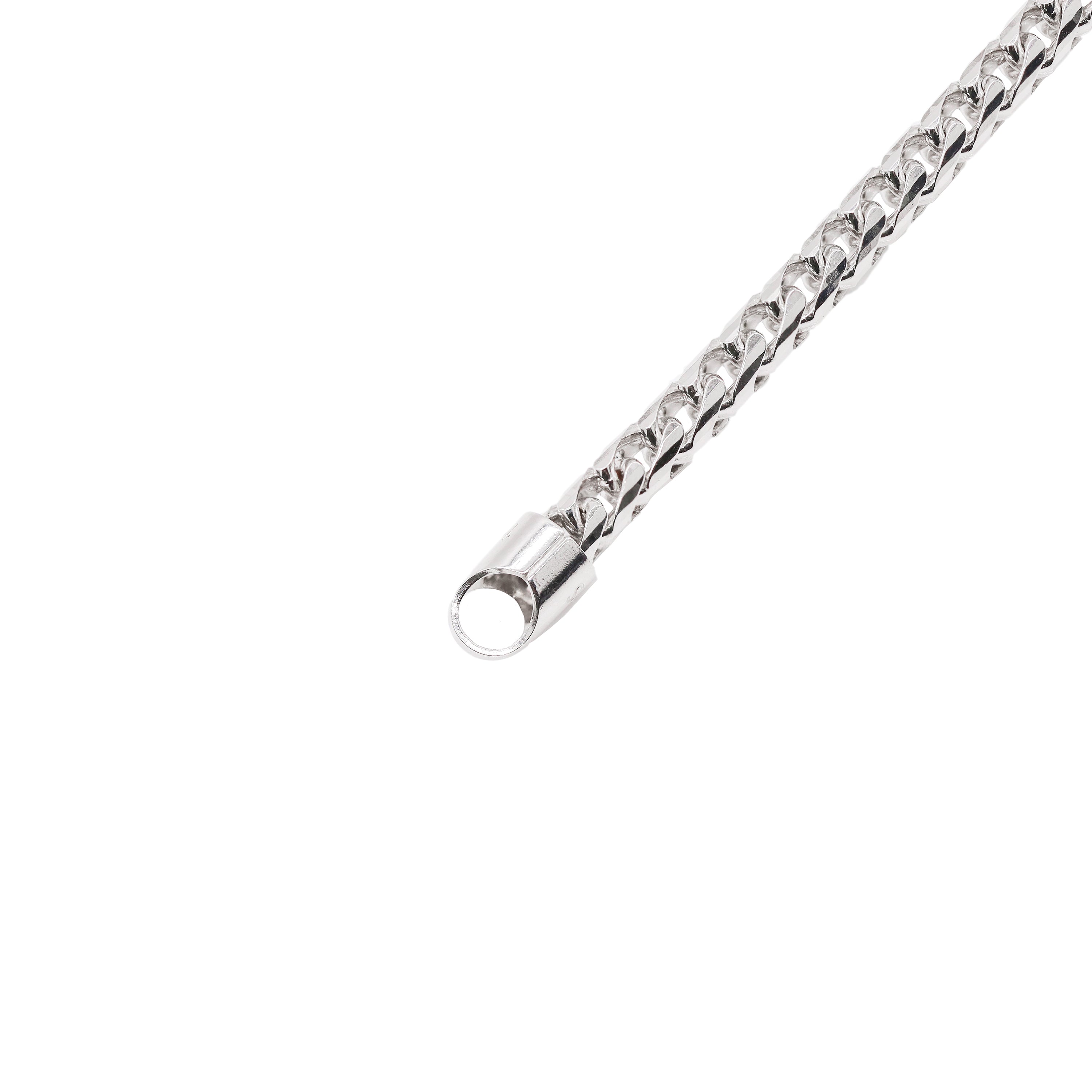 14KT Solid Rounded Franco White Gold Chain