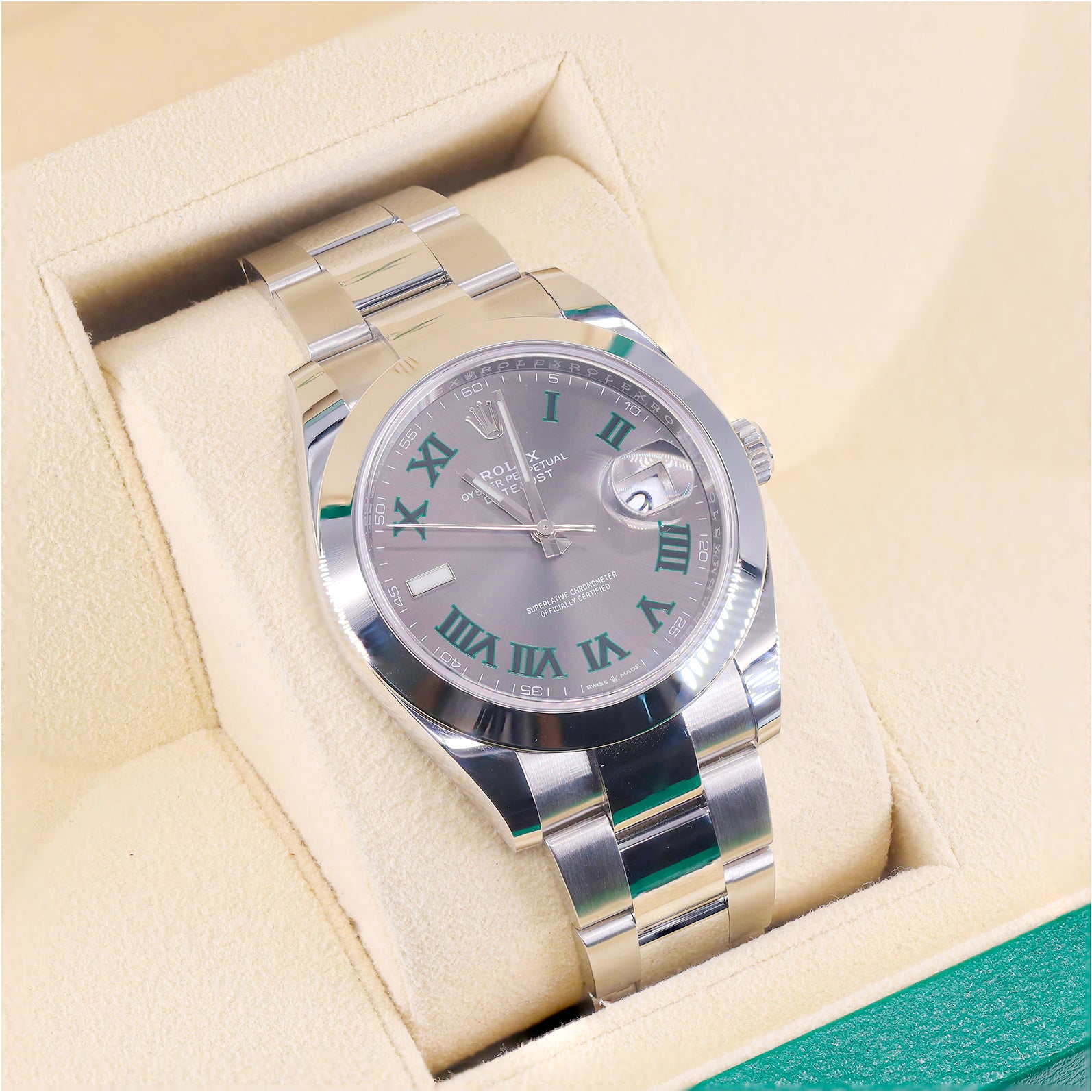 Rolex 126300 Datejust 41mm Steel Slate "Wimbledon" Dial