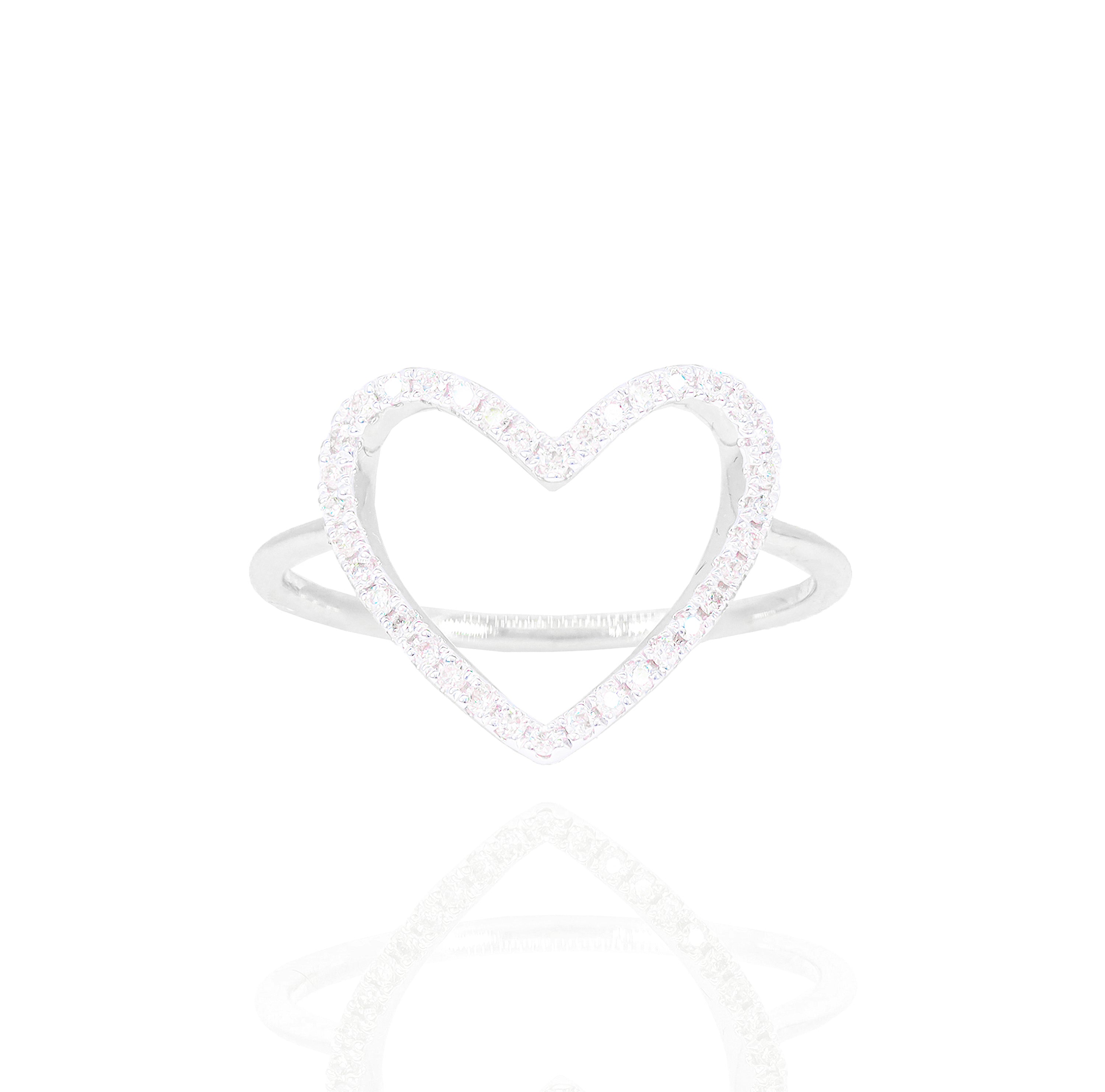 Open-Heart Diamond Ring