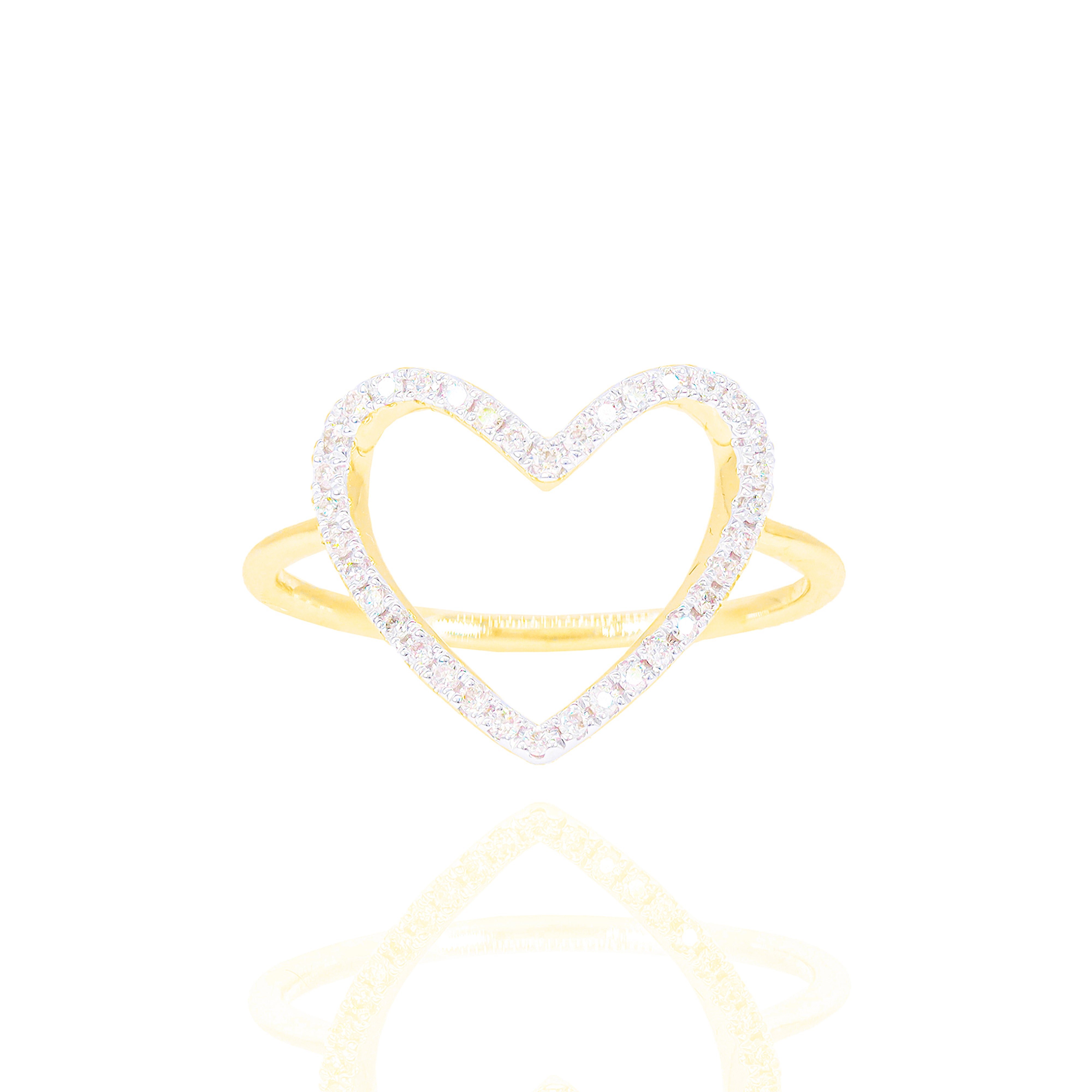 Open-Heart Diamond Ring