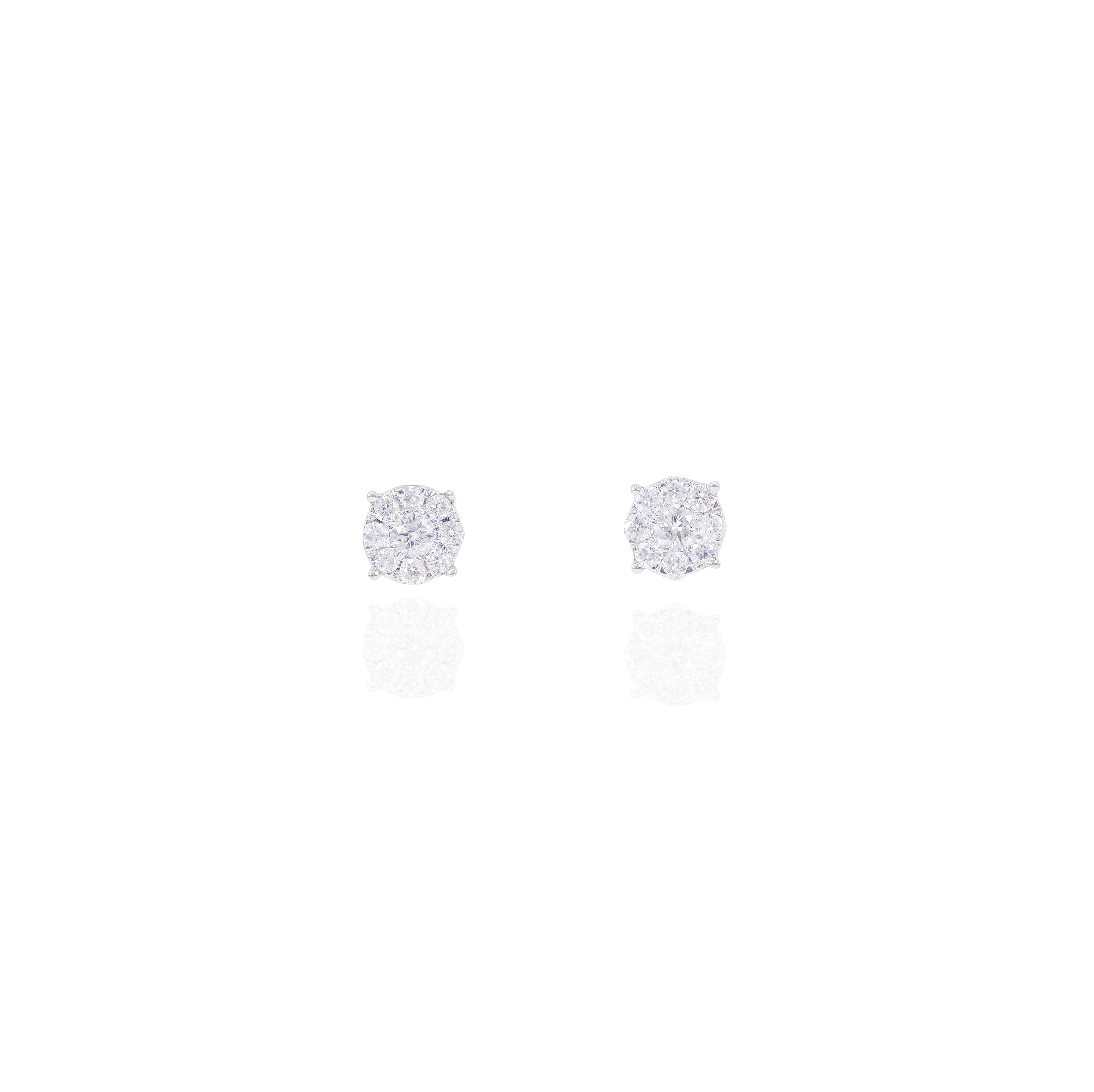 Multiple Sizes Diamond Cluster Earrings