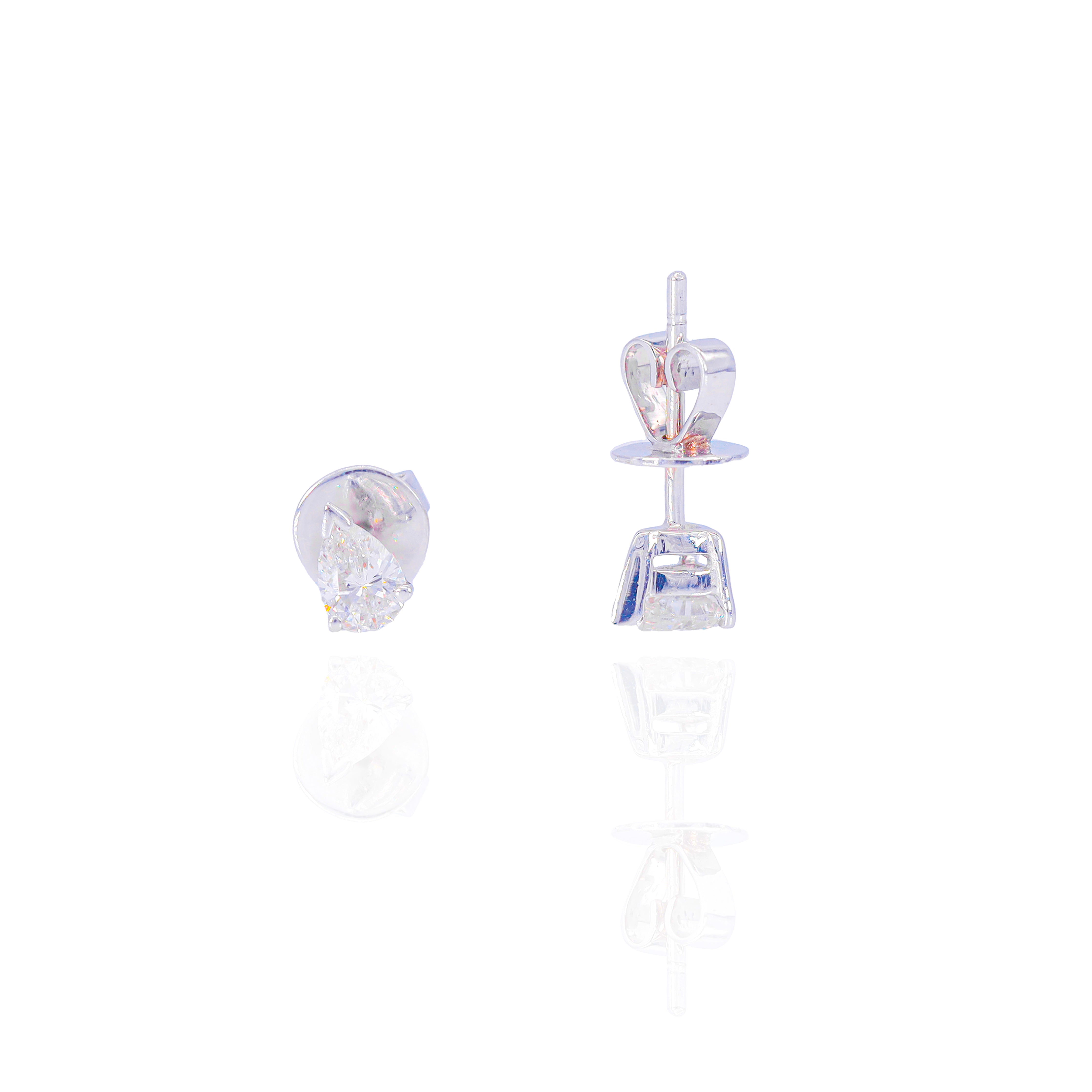 Diamond Pear Solitaire Earrings