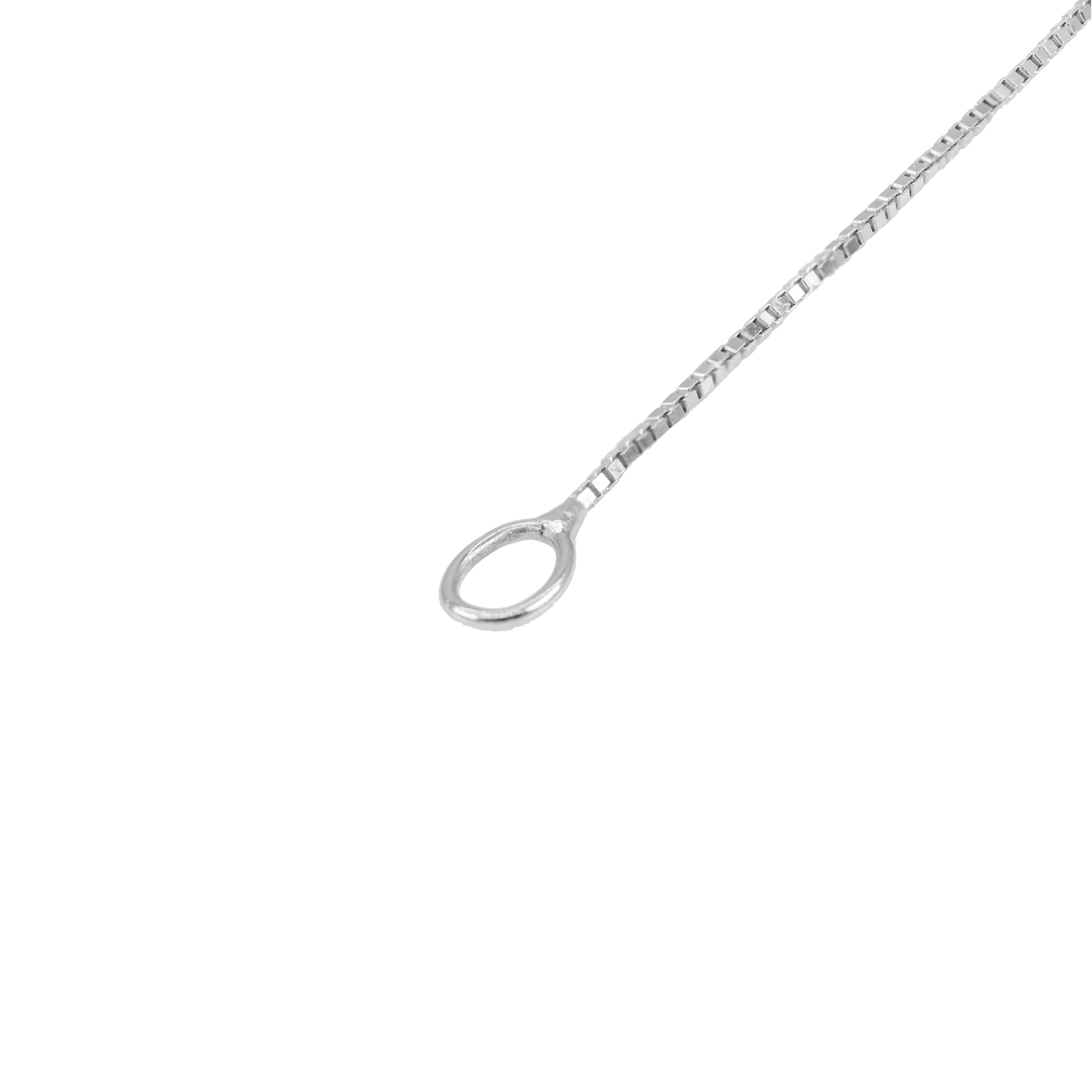 14KT Box Style White Gold Chain