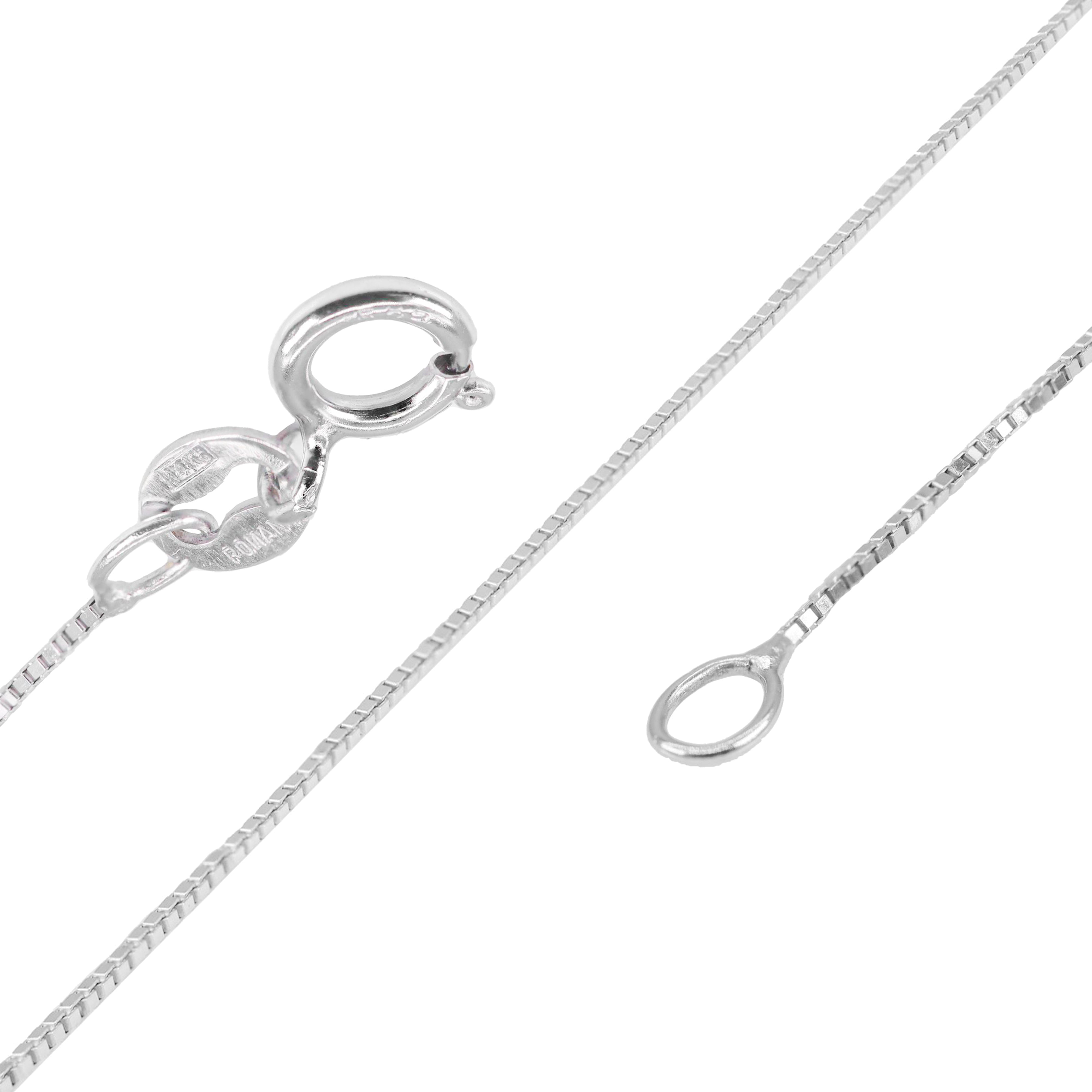 14KT Box Style White Gold Chain