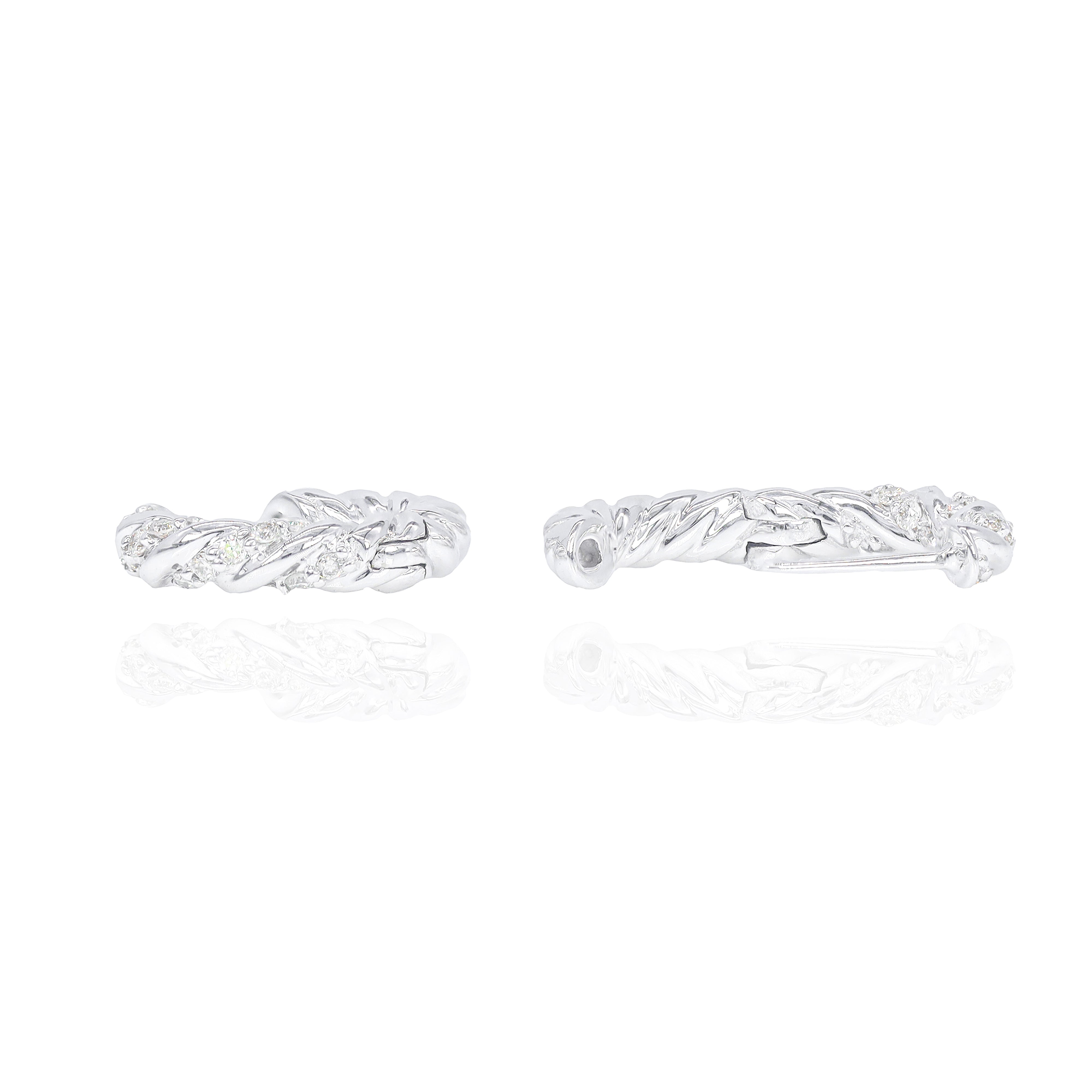 Twisted Gold & Diamond Earrings