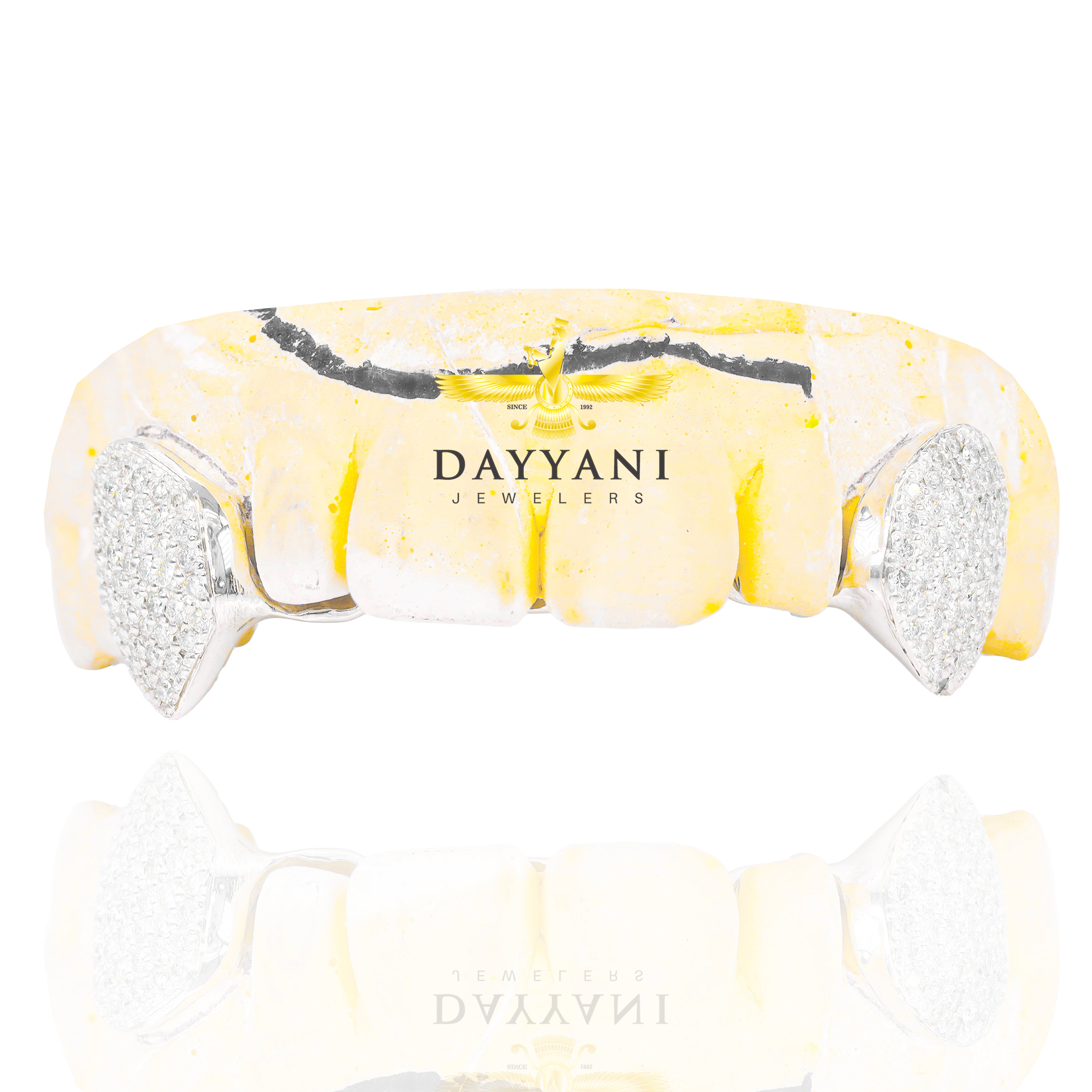 Custom 2 Teeth Diamond Fang Teeth Grillz