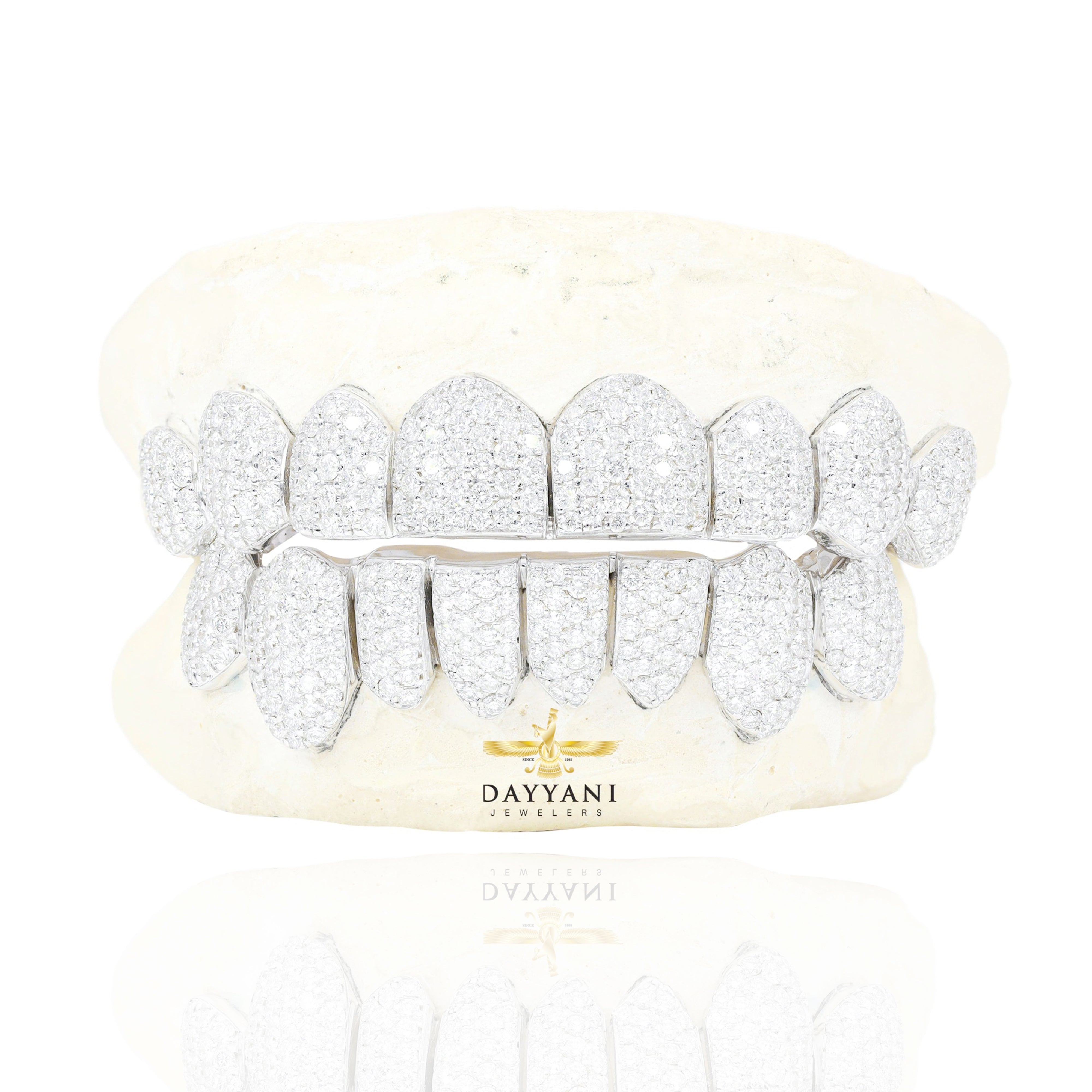 Custom VVS Clarity Diamond Grillz Hand Set Natural Diamonds Gold Grillz (Zig-Zag Setting)