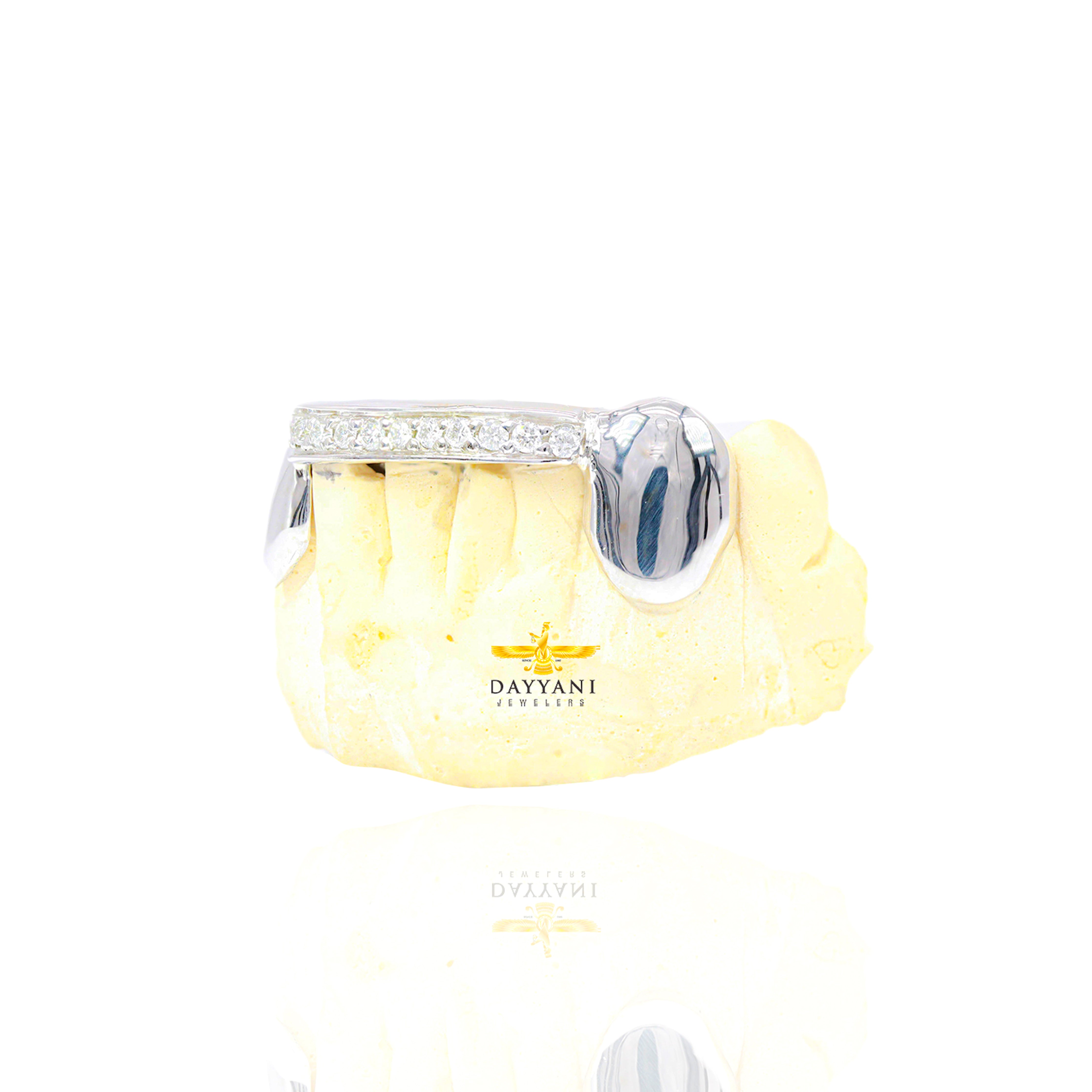 Custom One Row Diamond Bar Gold Grillz