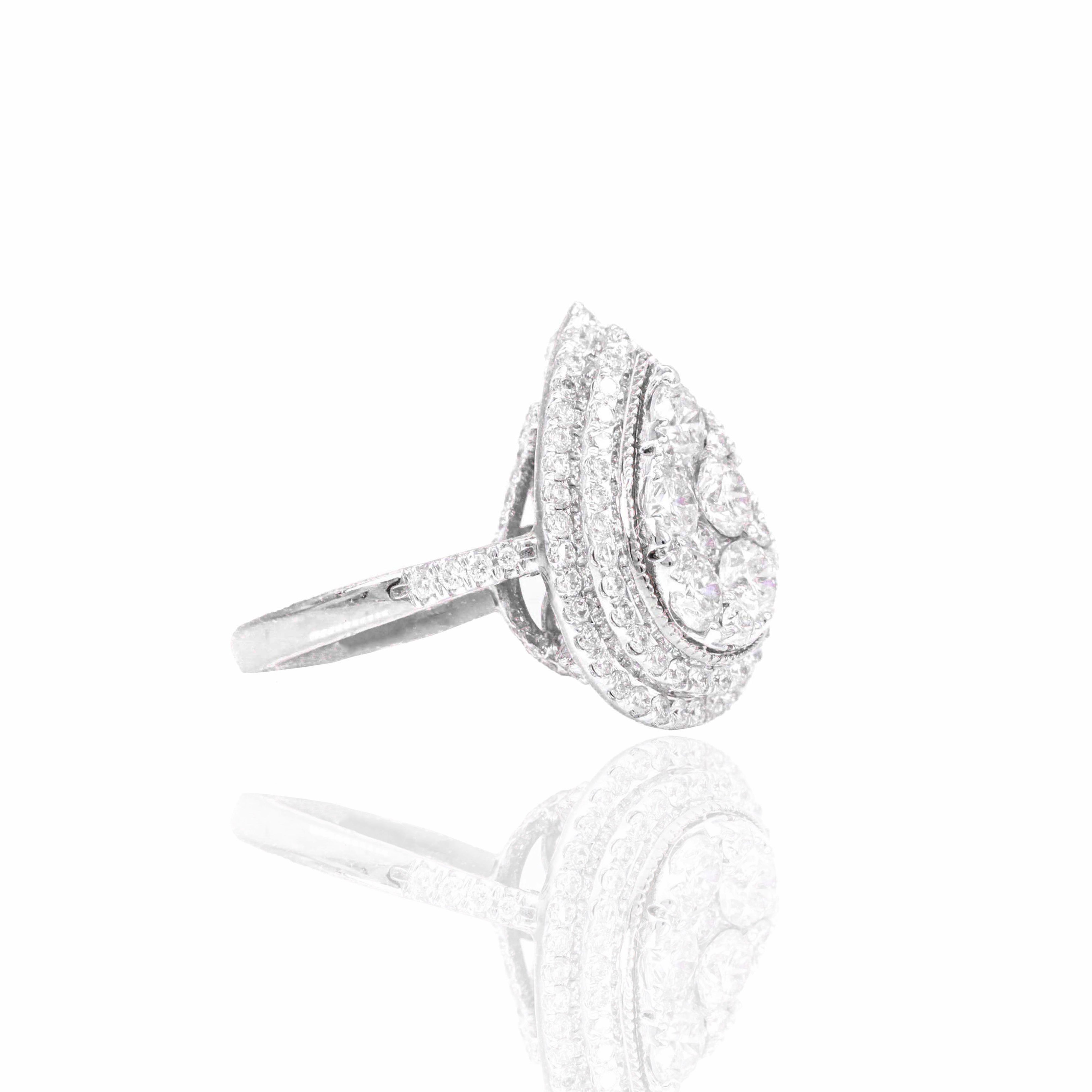 5 Round Center Stone Pear Shape Engagement Ring