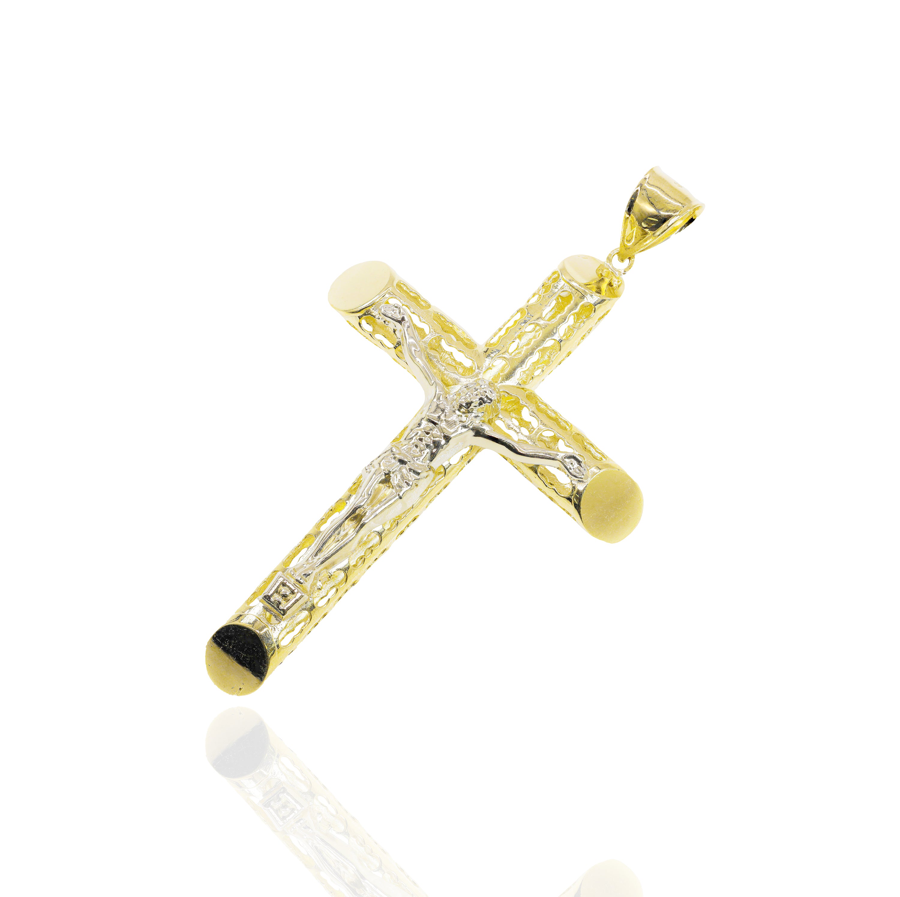 14KT Yellow Gold Cross with Jesus Pendant