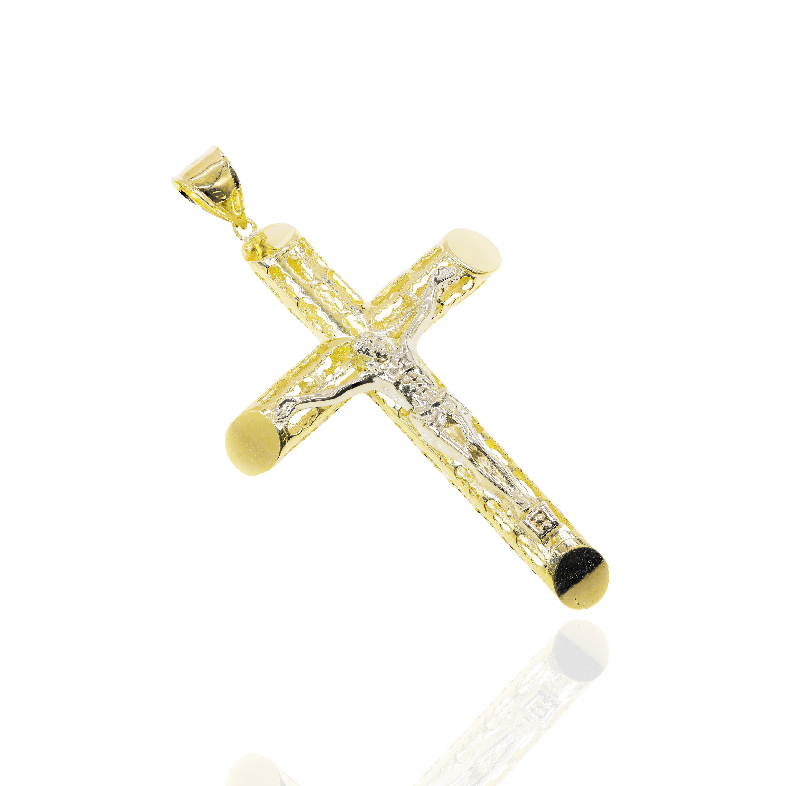 14KT Yellow Gold Cross with Jesus Pendant