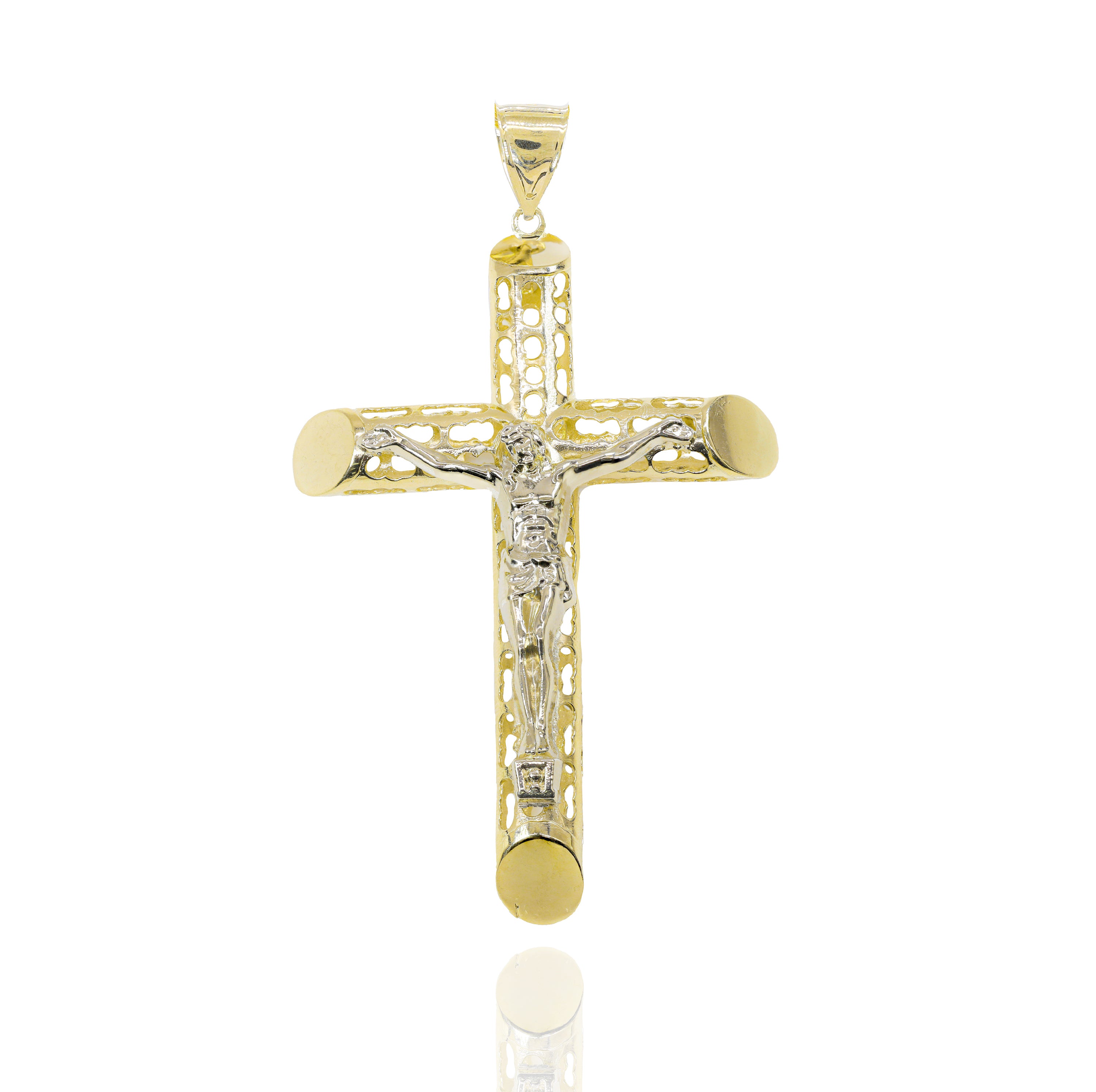 14KT Yellow Gold Cross with Jesus Pendant