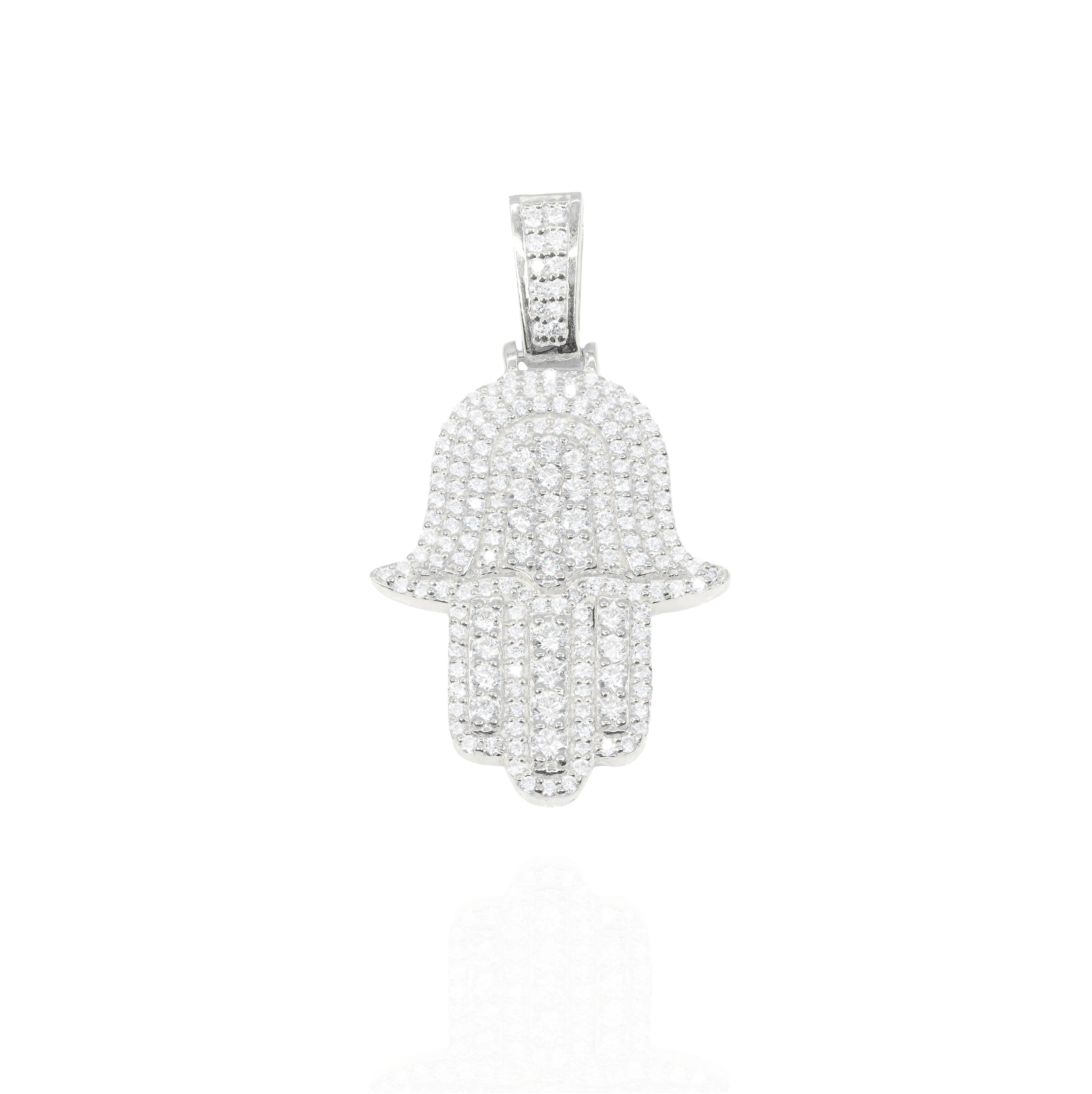 Hamza Hand With Big Pointers Diamond Pendant