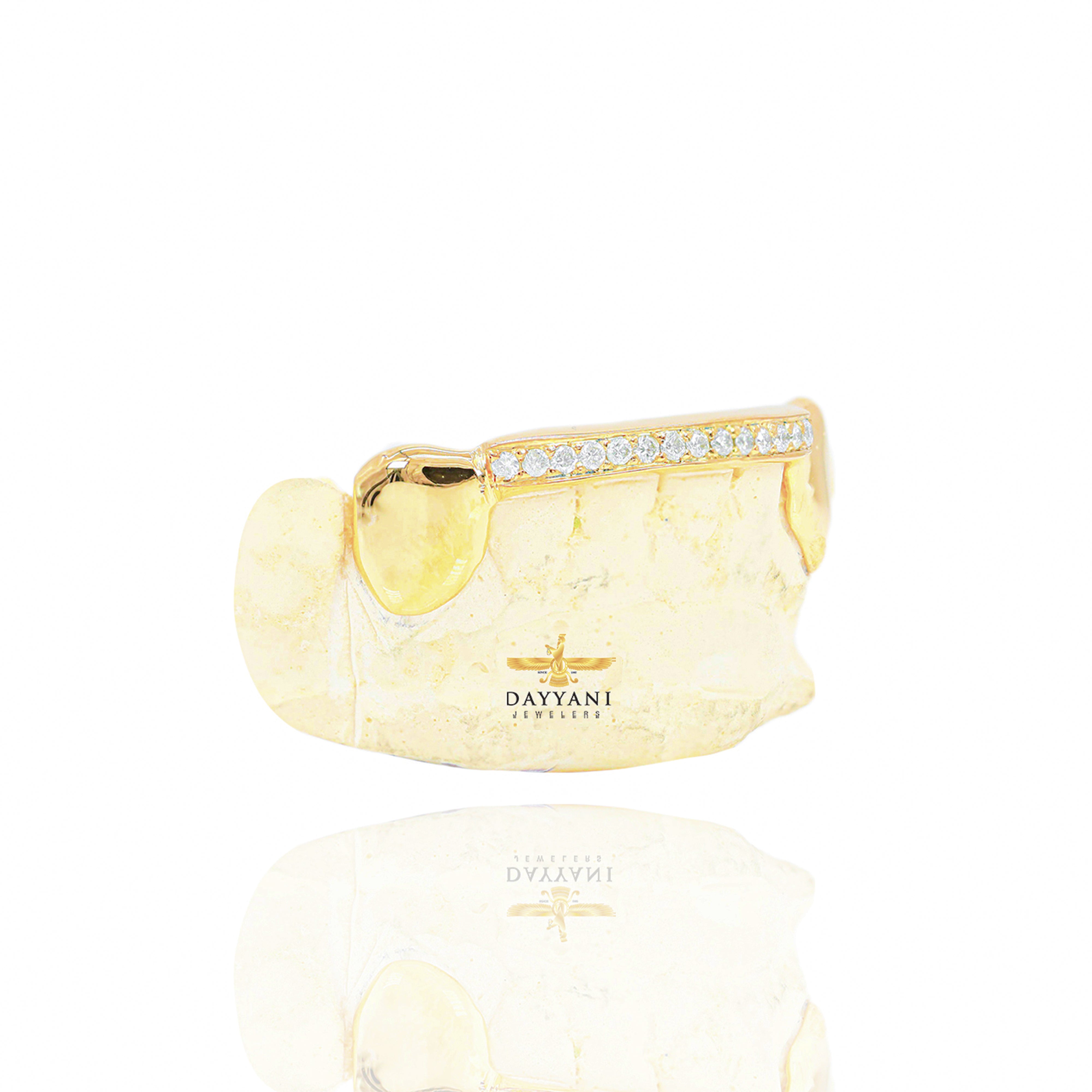 Custom One Row Diamond Bar Gold Grillz