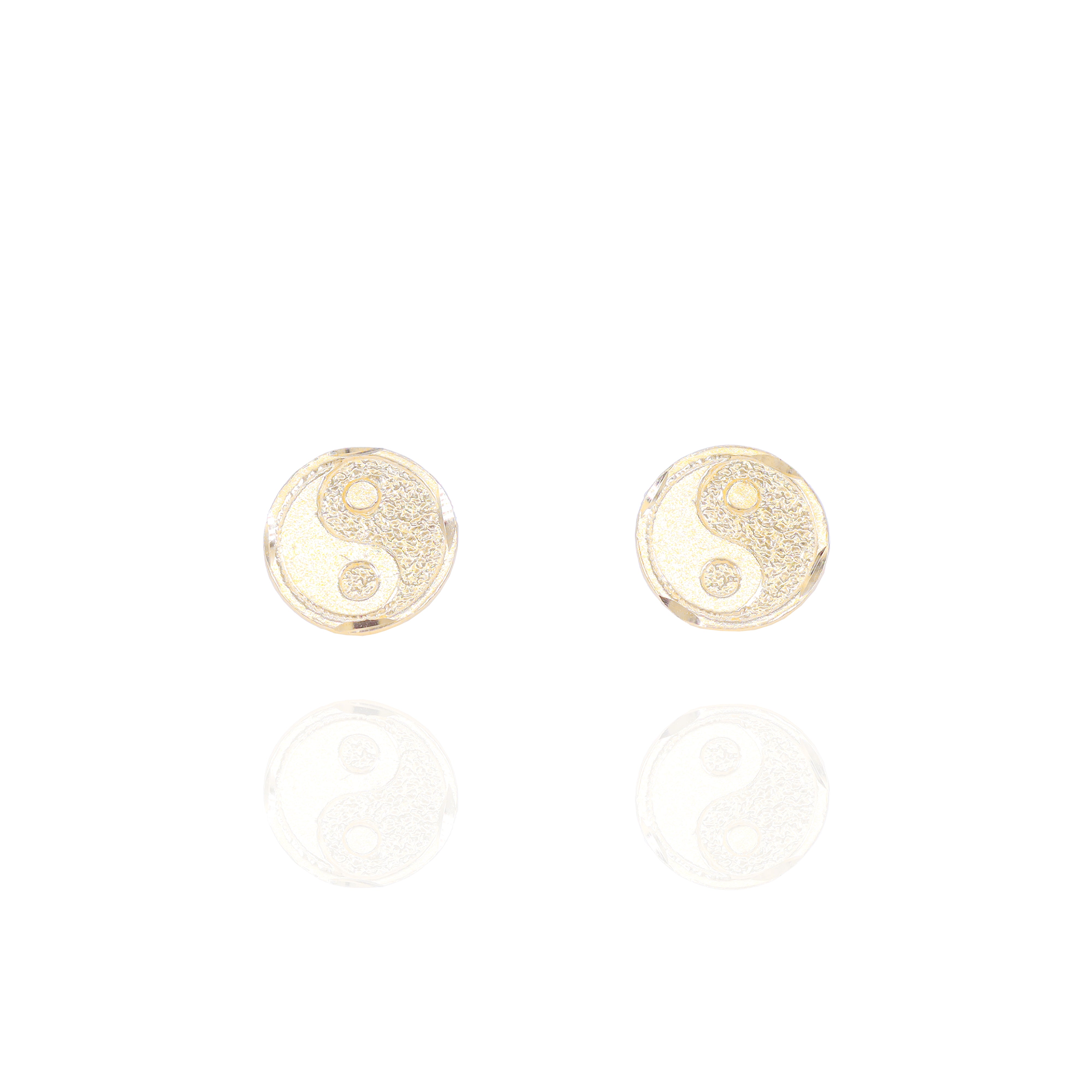 Yin Yang Solid Gold Earrings