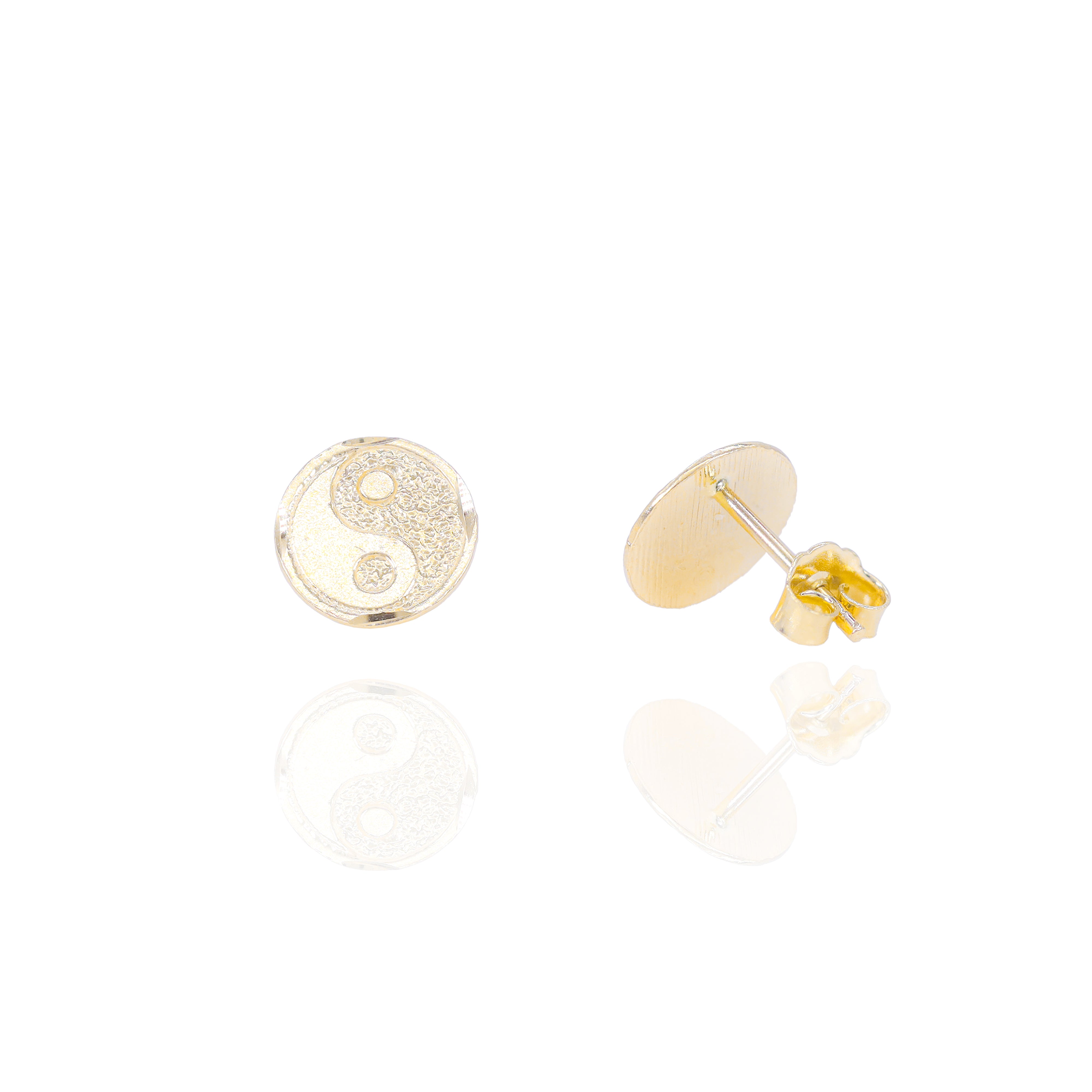 Yin Yang Solid Gold Earrings