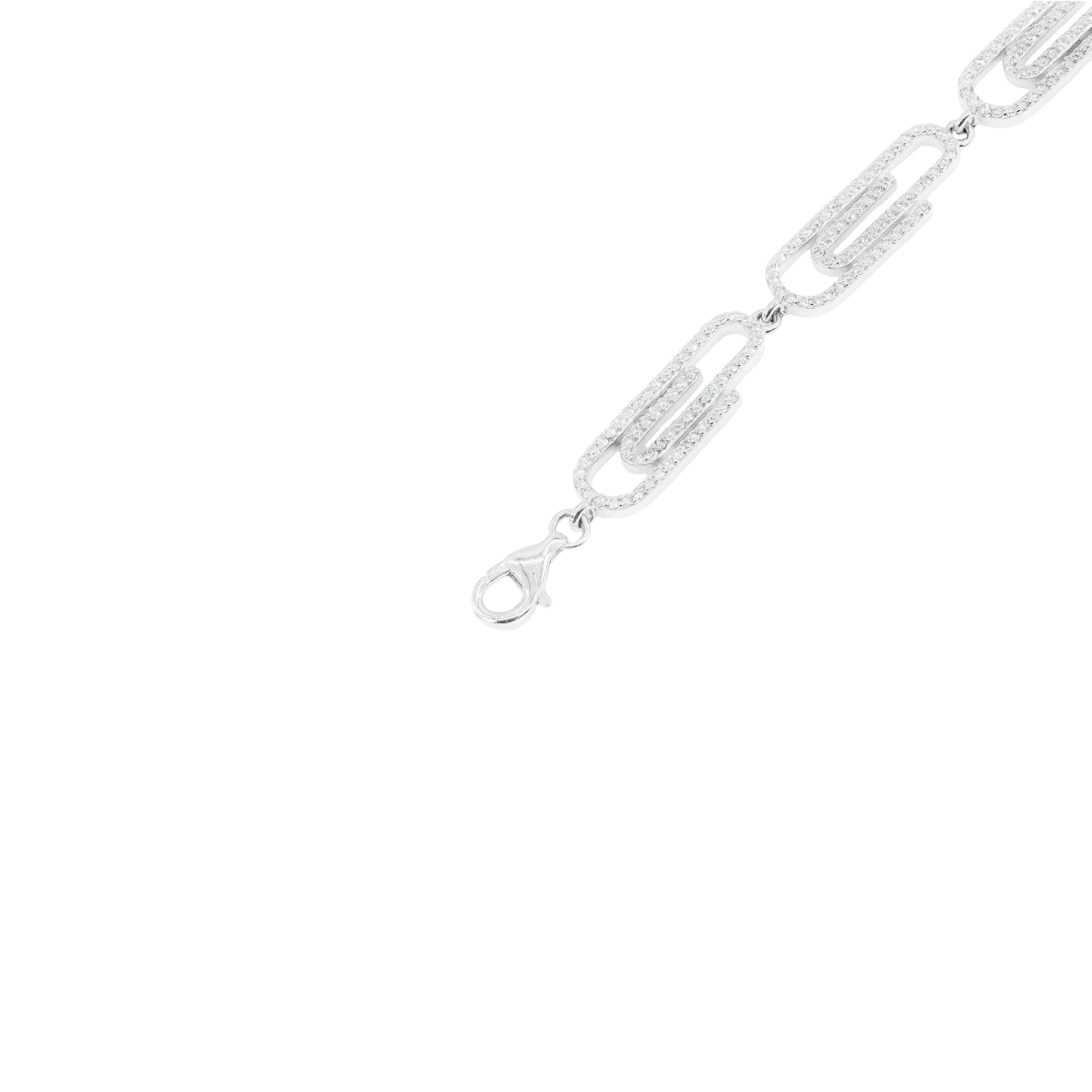Paper Clip Diamond Bracelet