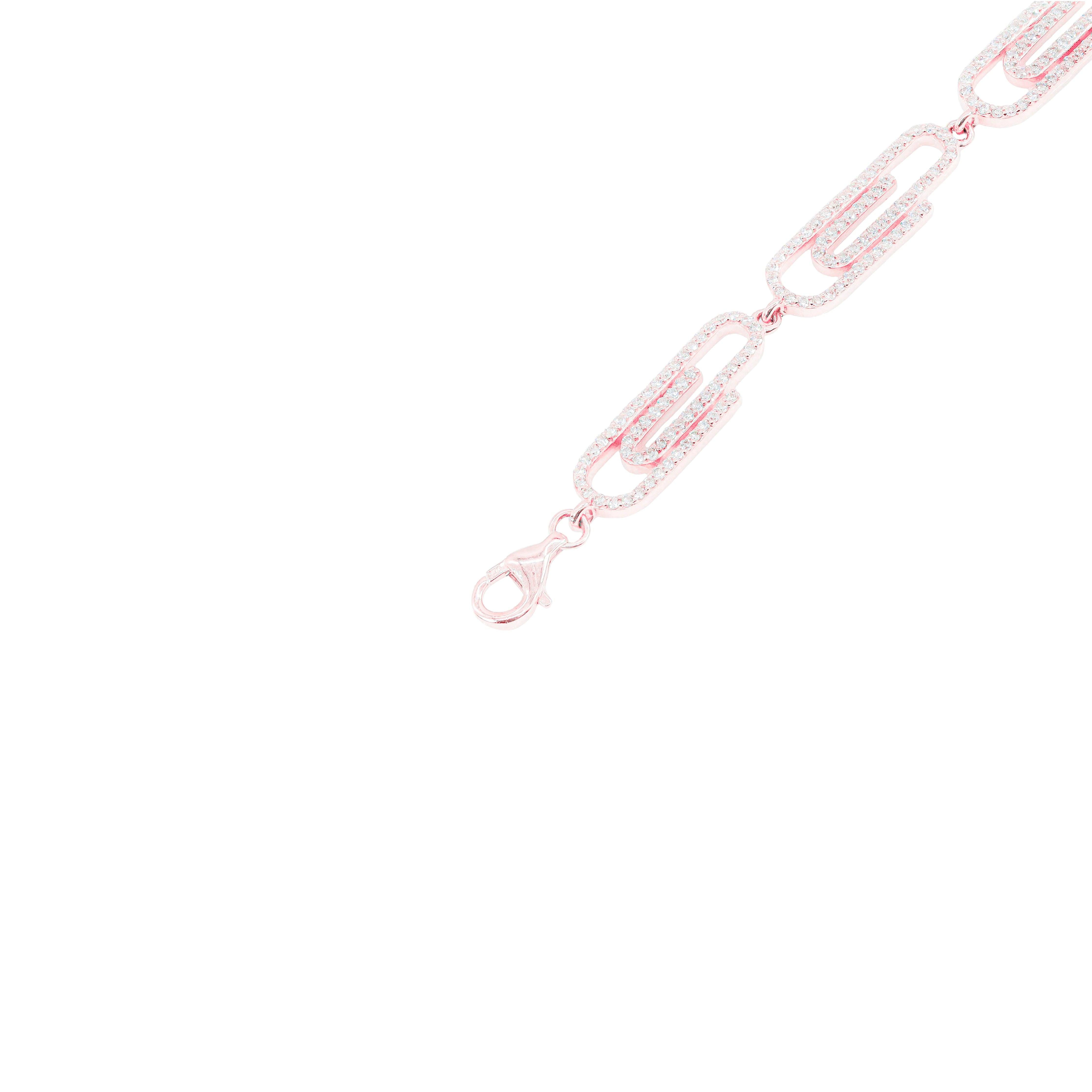 Paper Clip Diamond Bracelet