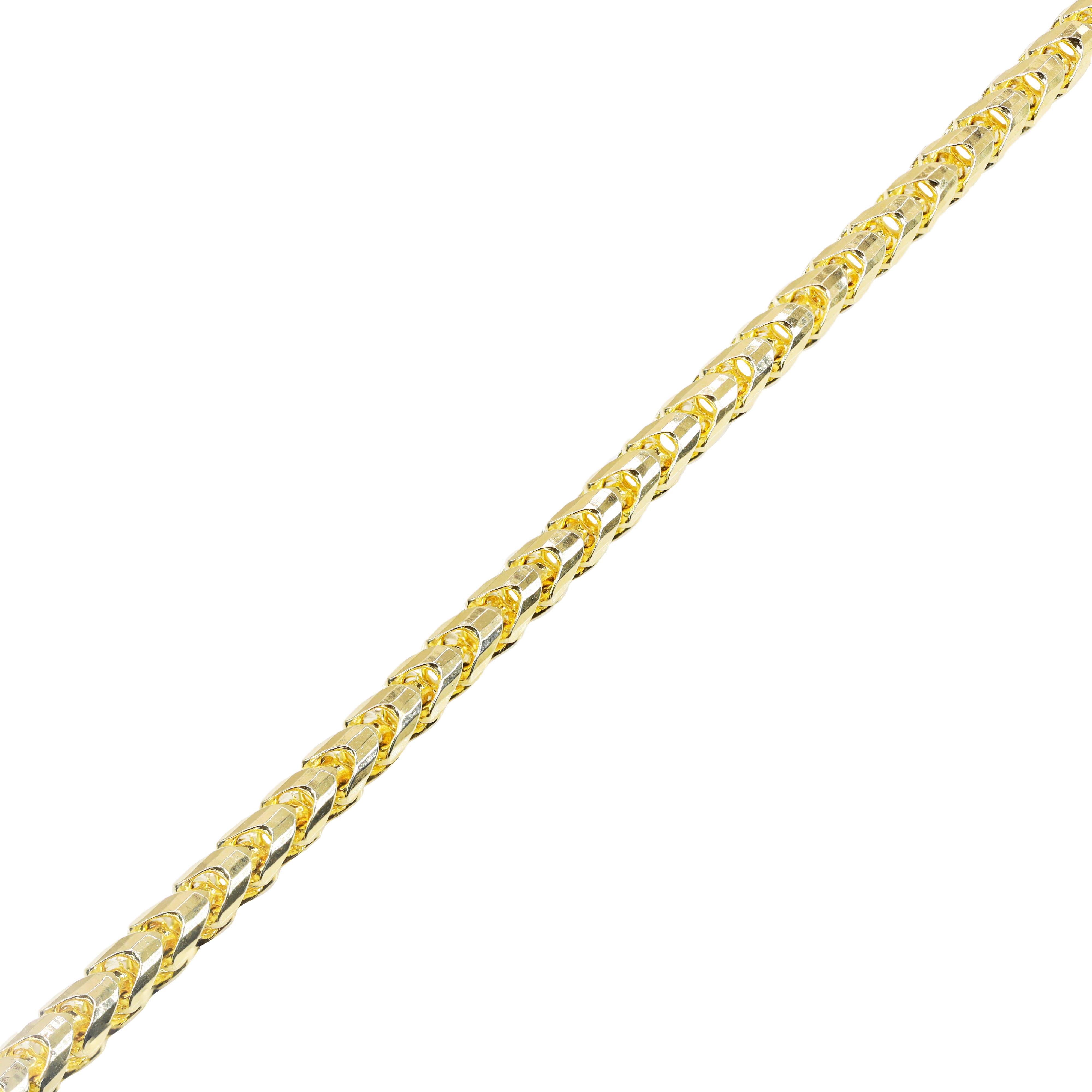 14KT Solid Rounded Franco Yellow Gold Chain