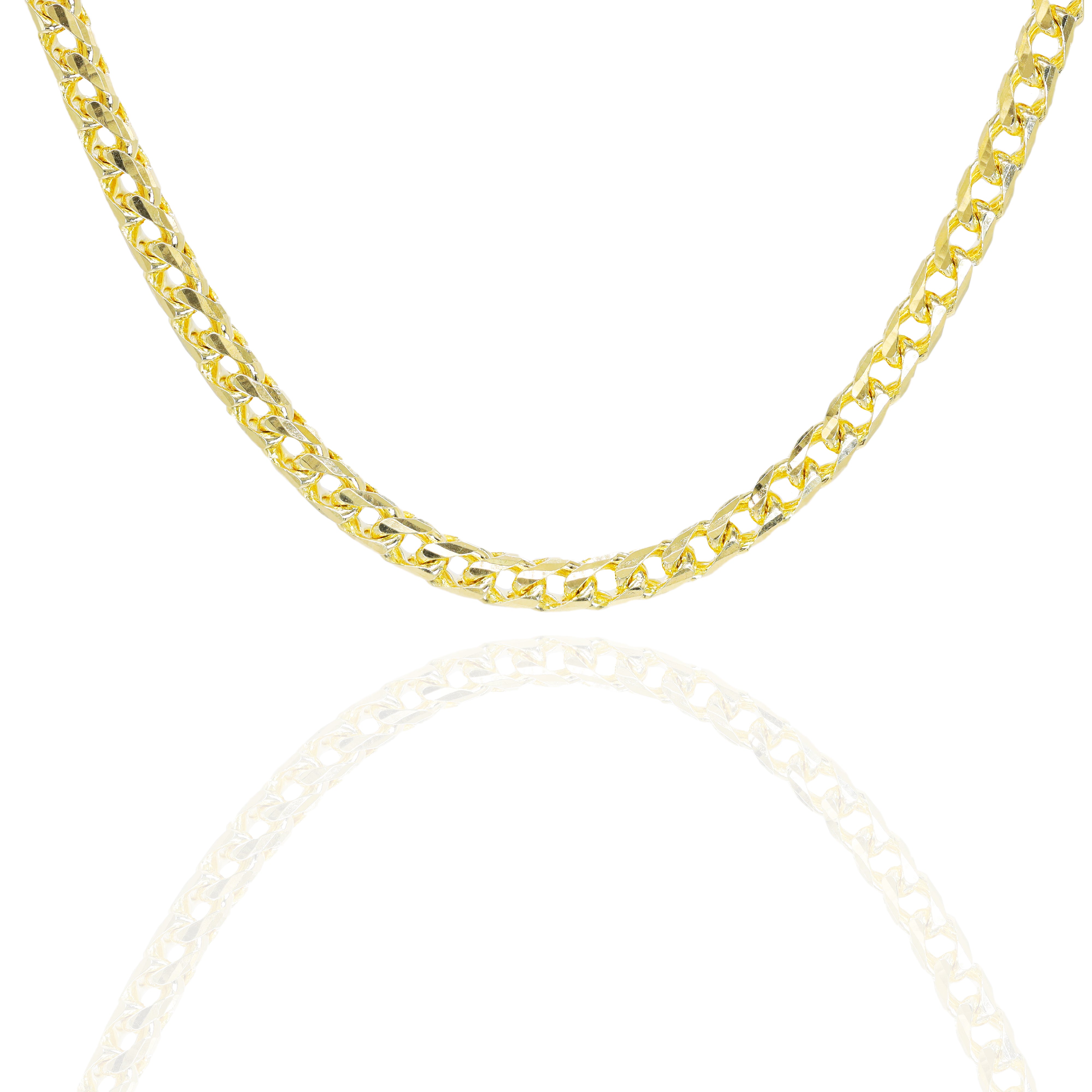 14KT Solid Rounded Franco Yellow Gold Chain