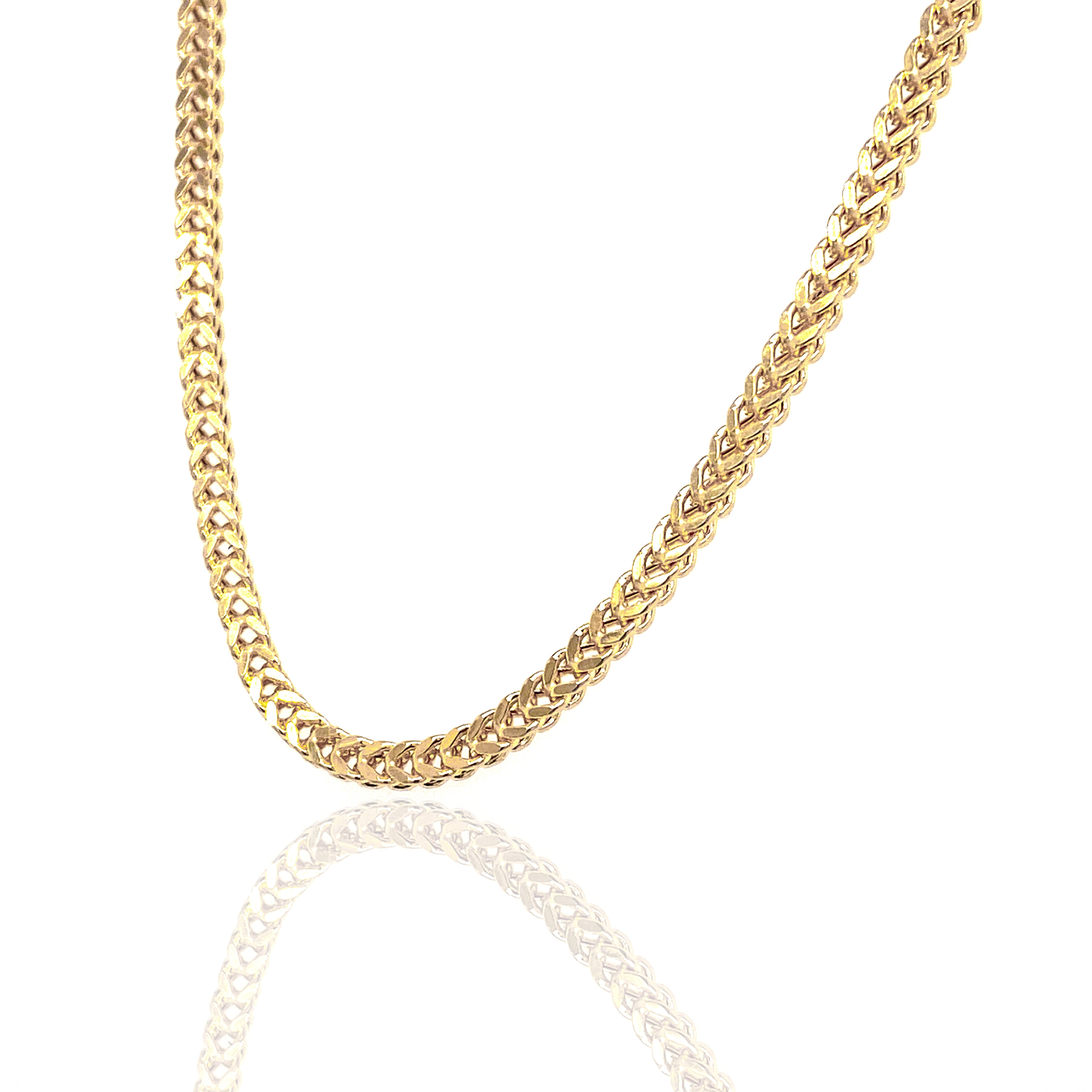 14KT Semi-Solid Square Franco Yellow Gold Chain