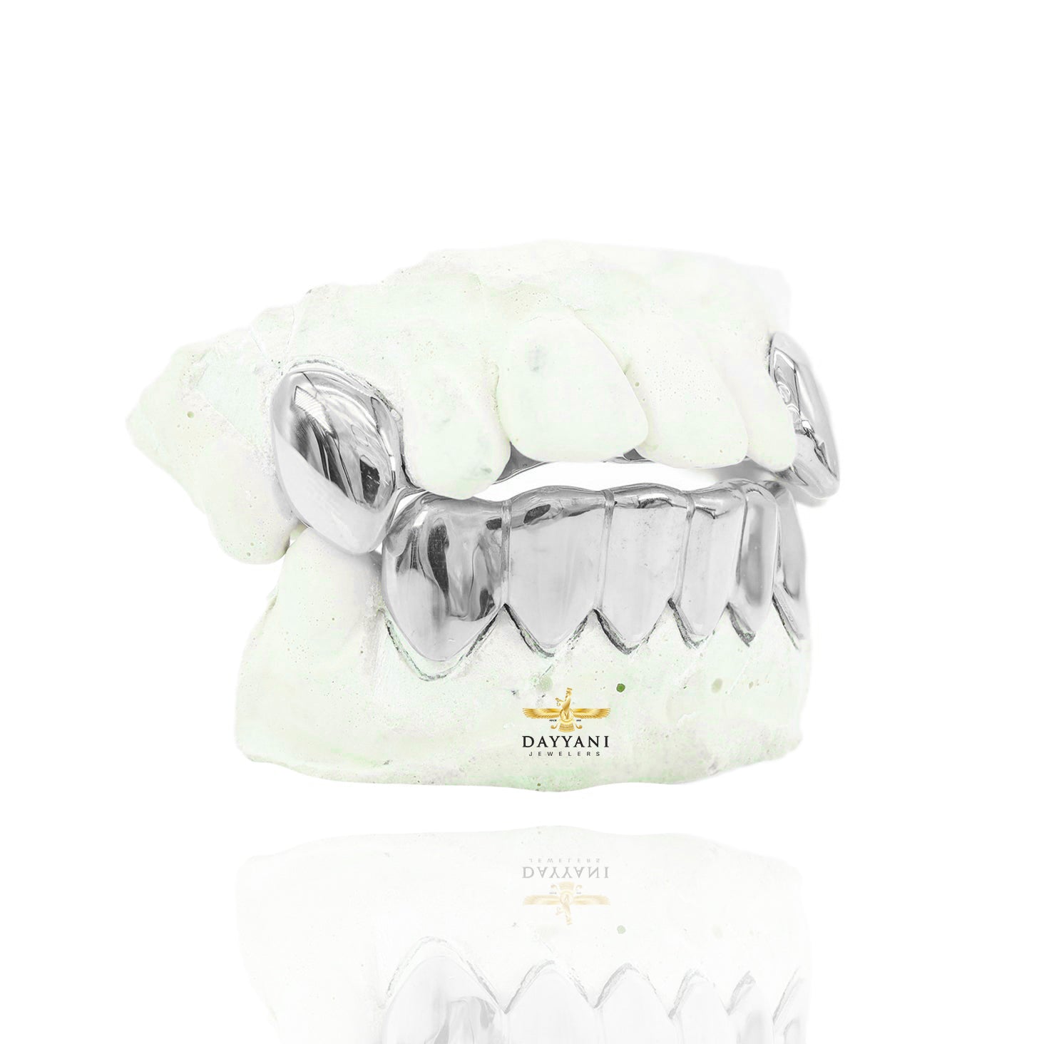 Custom 2 Teeth with Extended Fangs & 6 Bottom Gold Grillz