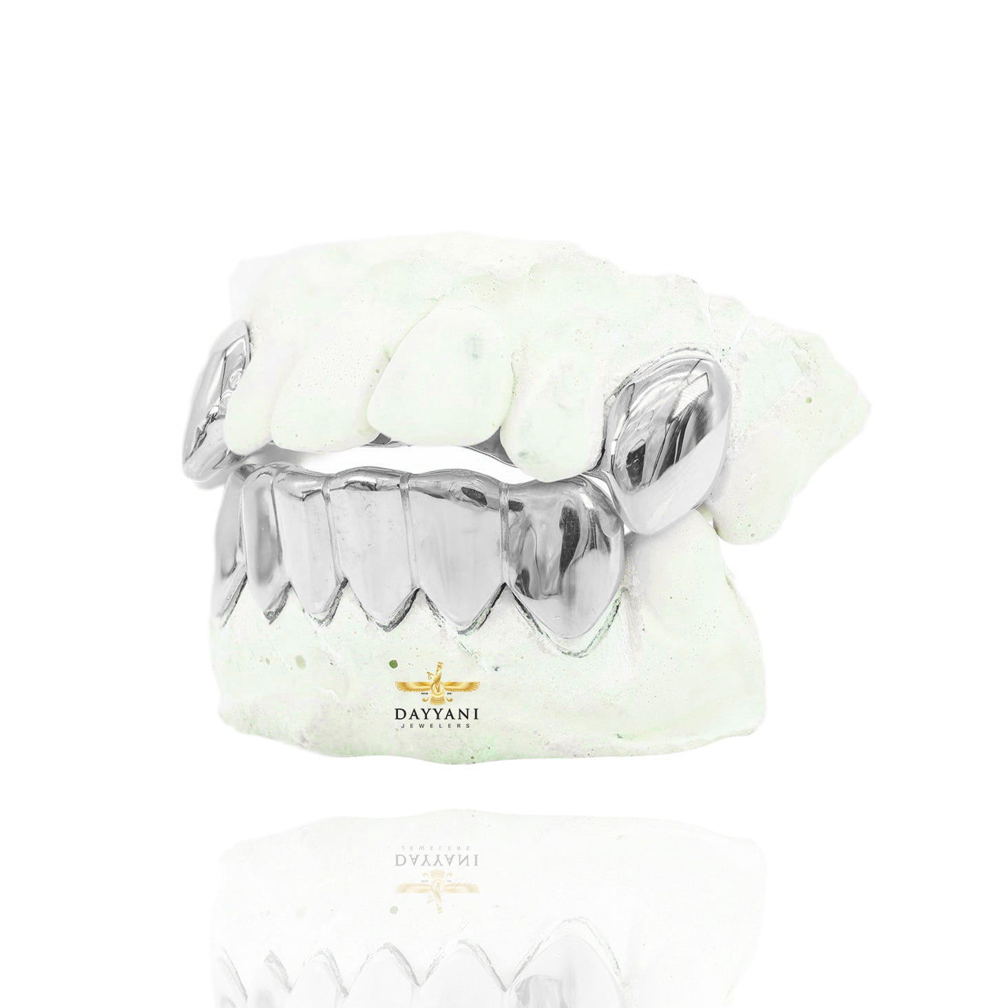 Custom 2 Teeth with Extended Fangs & 6 Bottom Gold Grillz