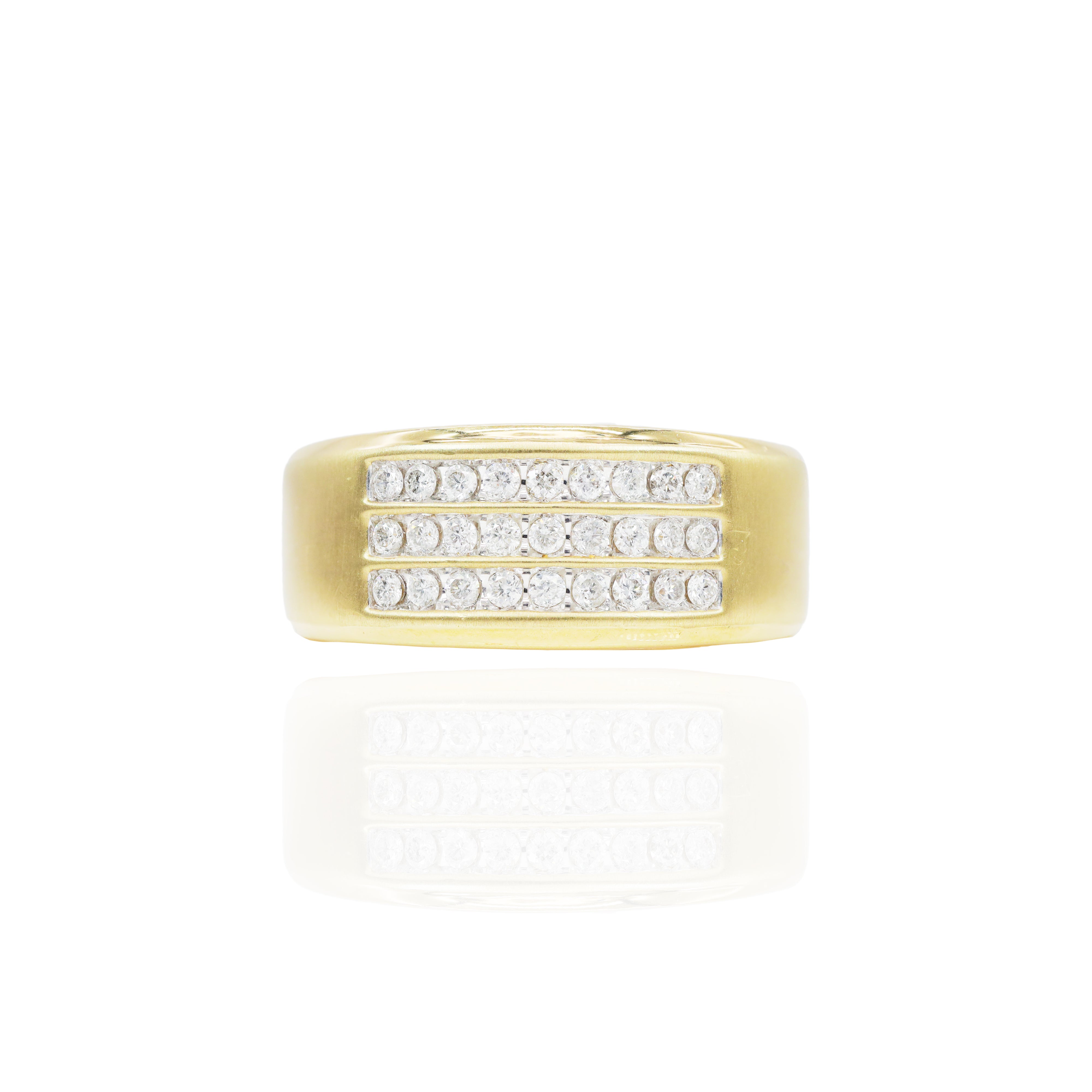 3 Row Diamond Men's Band
