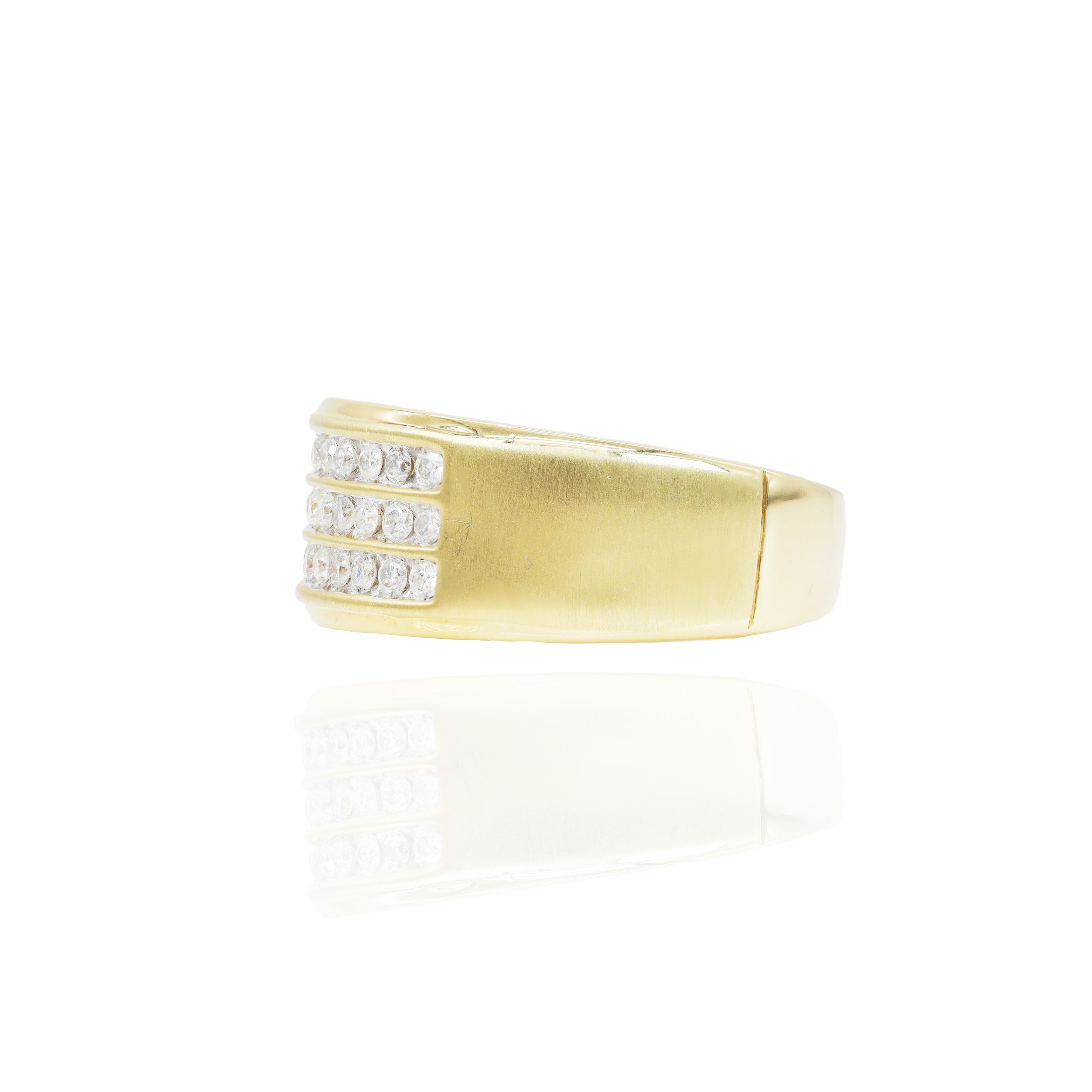 3 Row Diamond Men's Band