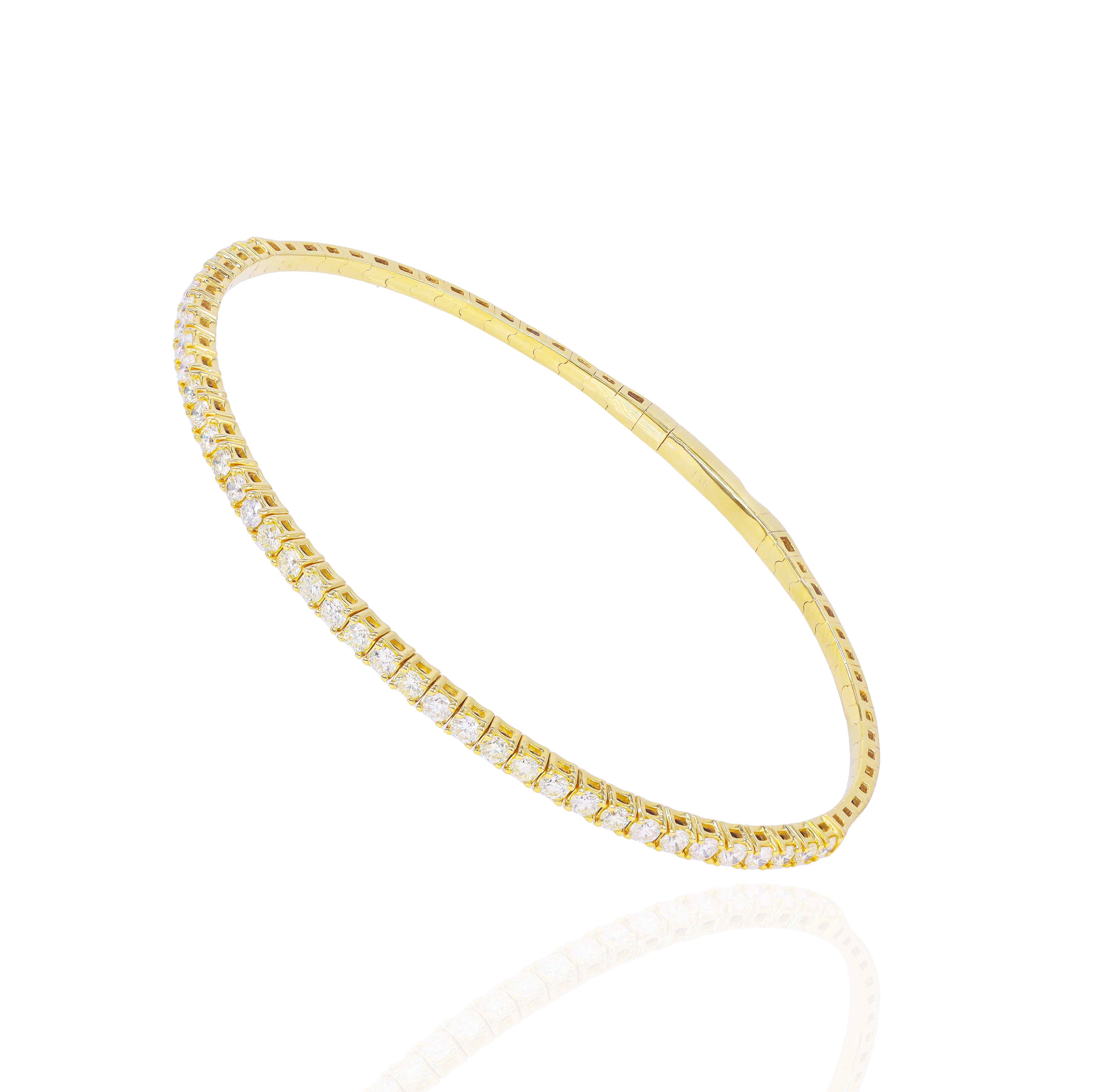 5-Pointer Flexible Diamond Bangle Bracelet