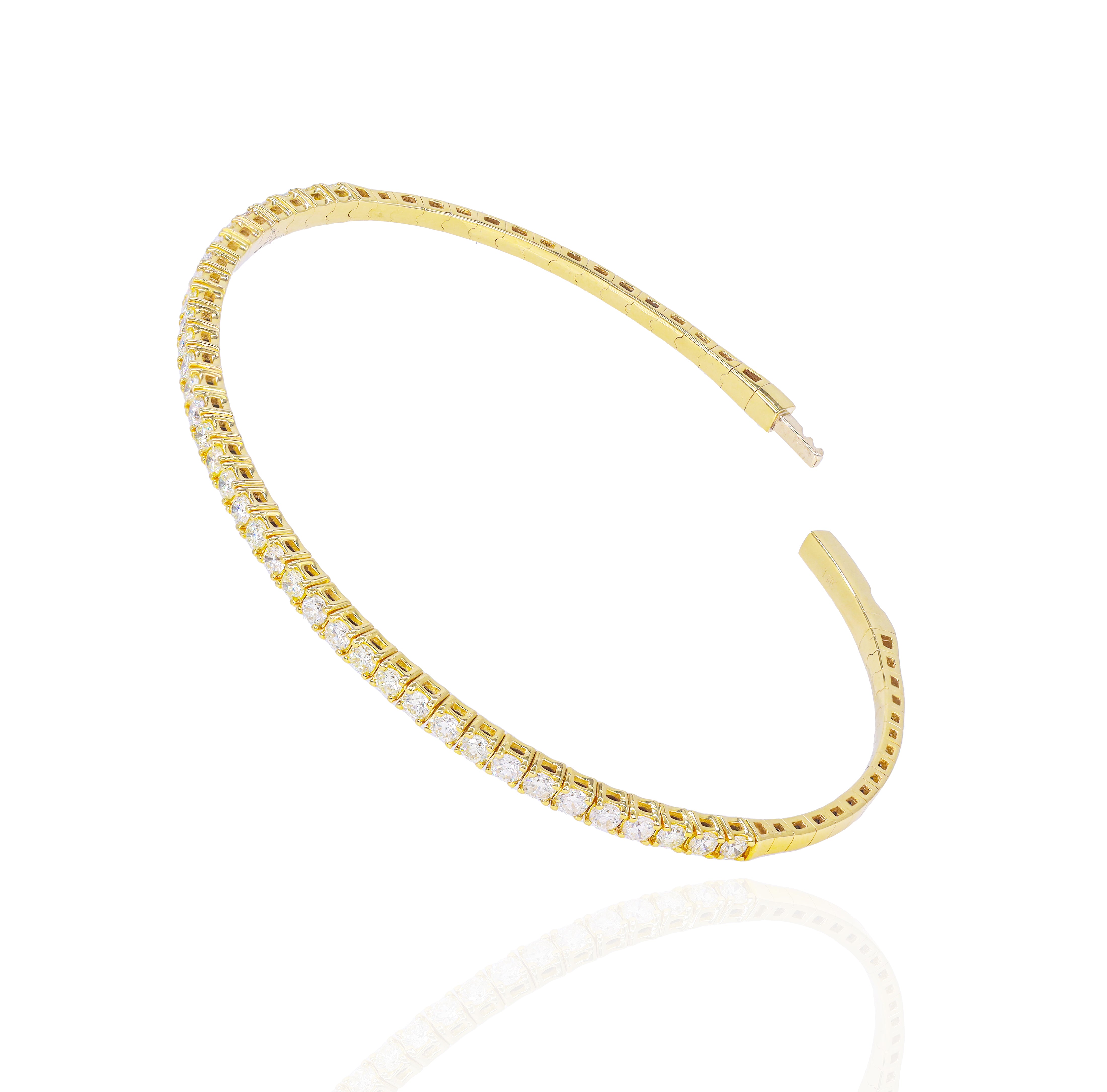5-Pointer Flexible Diamond Bangle Bracelet