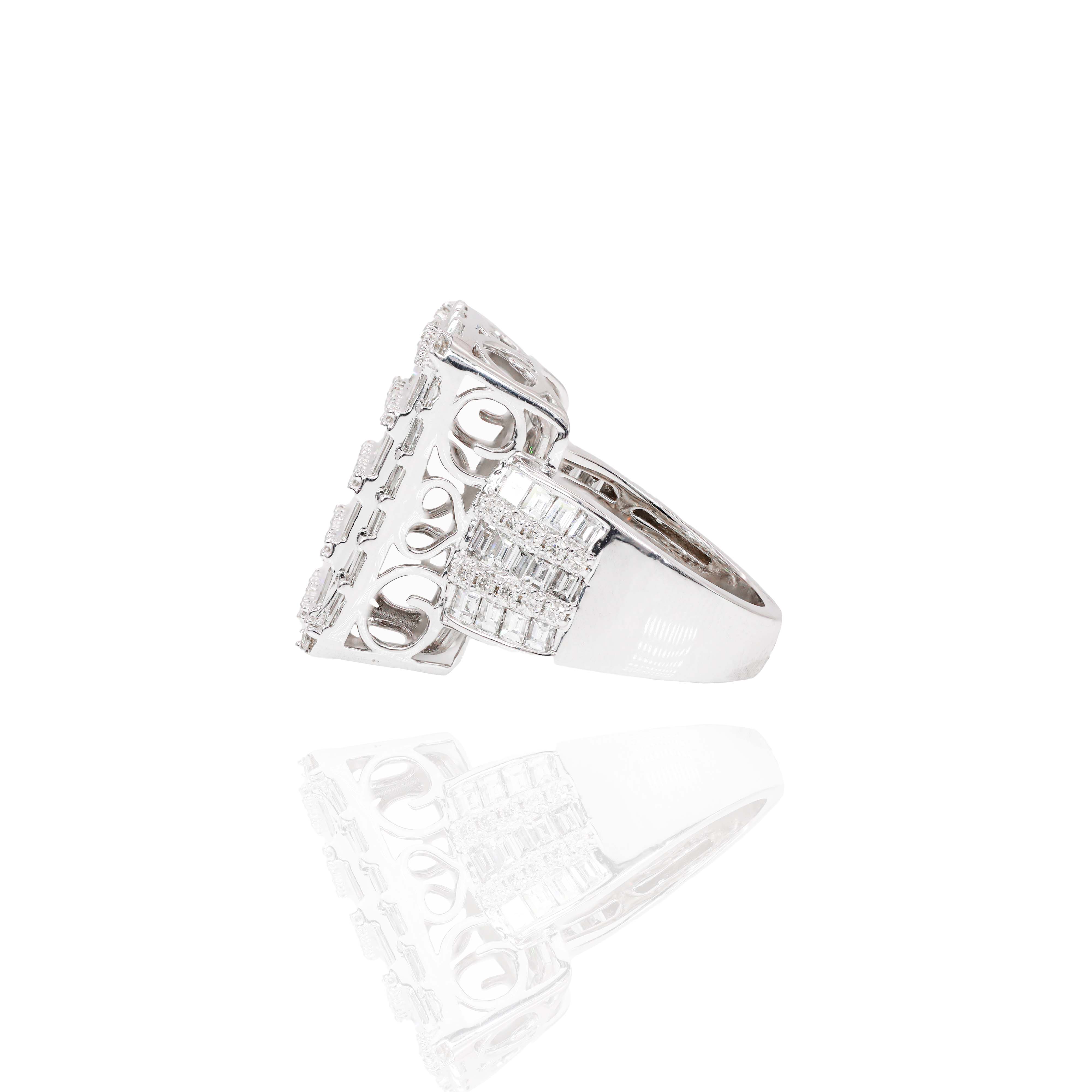 Rectangle Baguette Cluster Diamond Ring