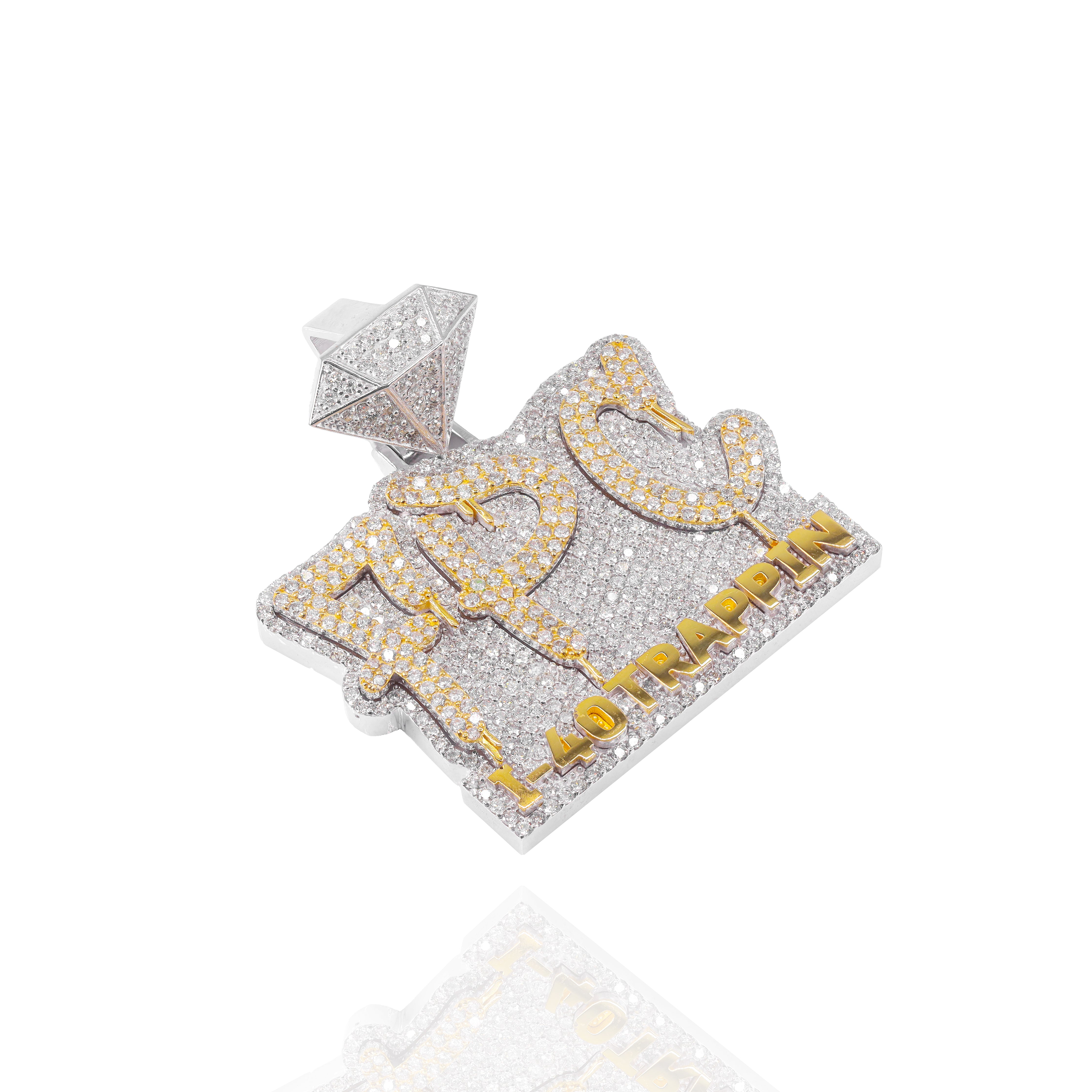 Custom Design Deposit - Two-Tone Letter Diamond Pendant with Solid Gold Letters