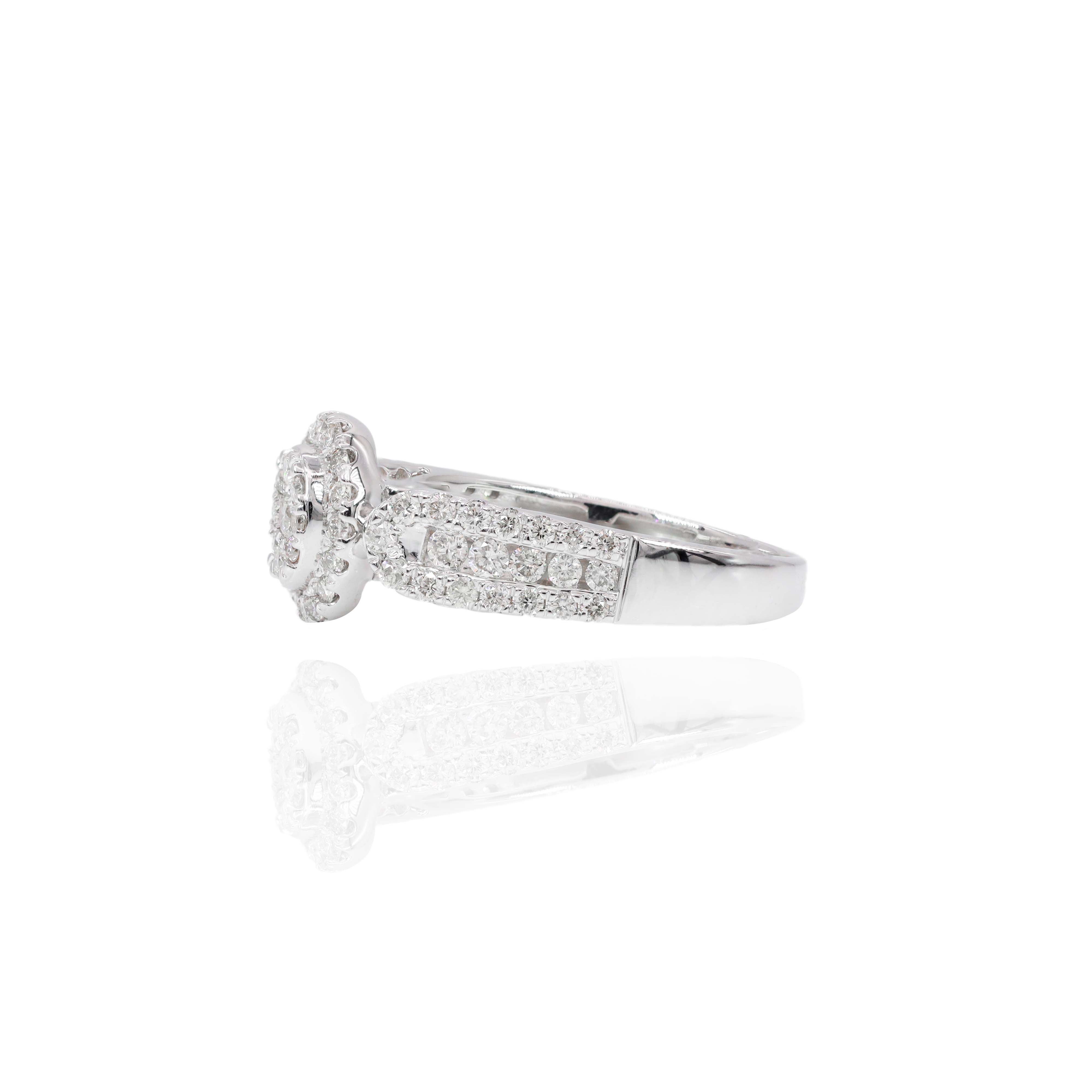 Oval Cluster Diamond Engagement Ring & Band
