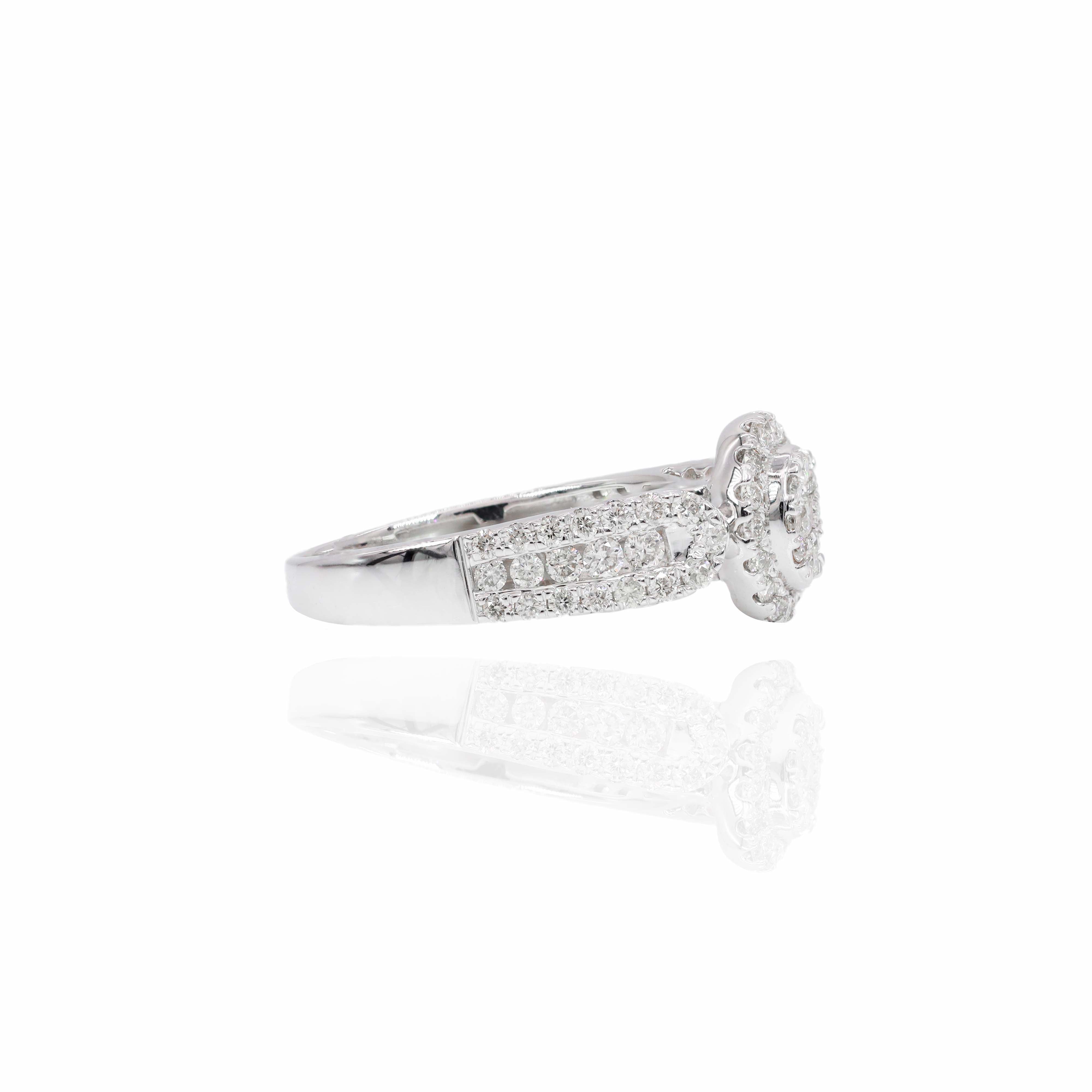 Oval Cluster Diamond Engagement Ring & Band