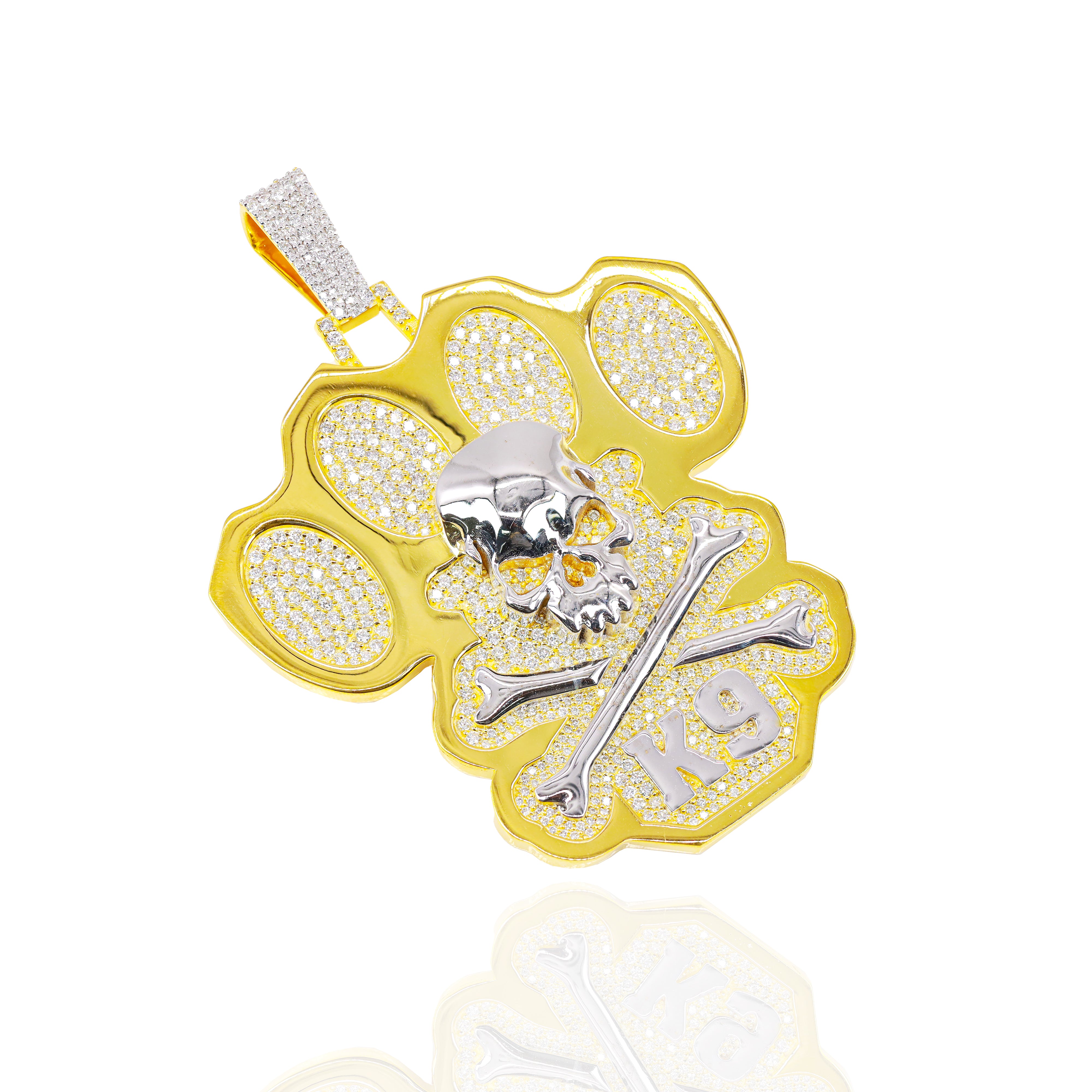 Custom Design Deposit - 3D Solid Gold Outline Diamond Pendant