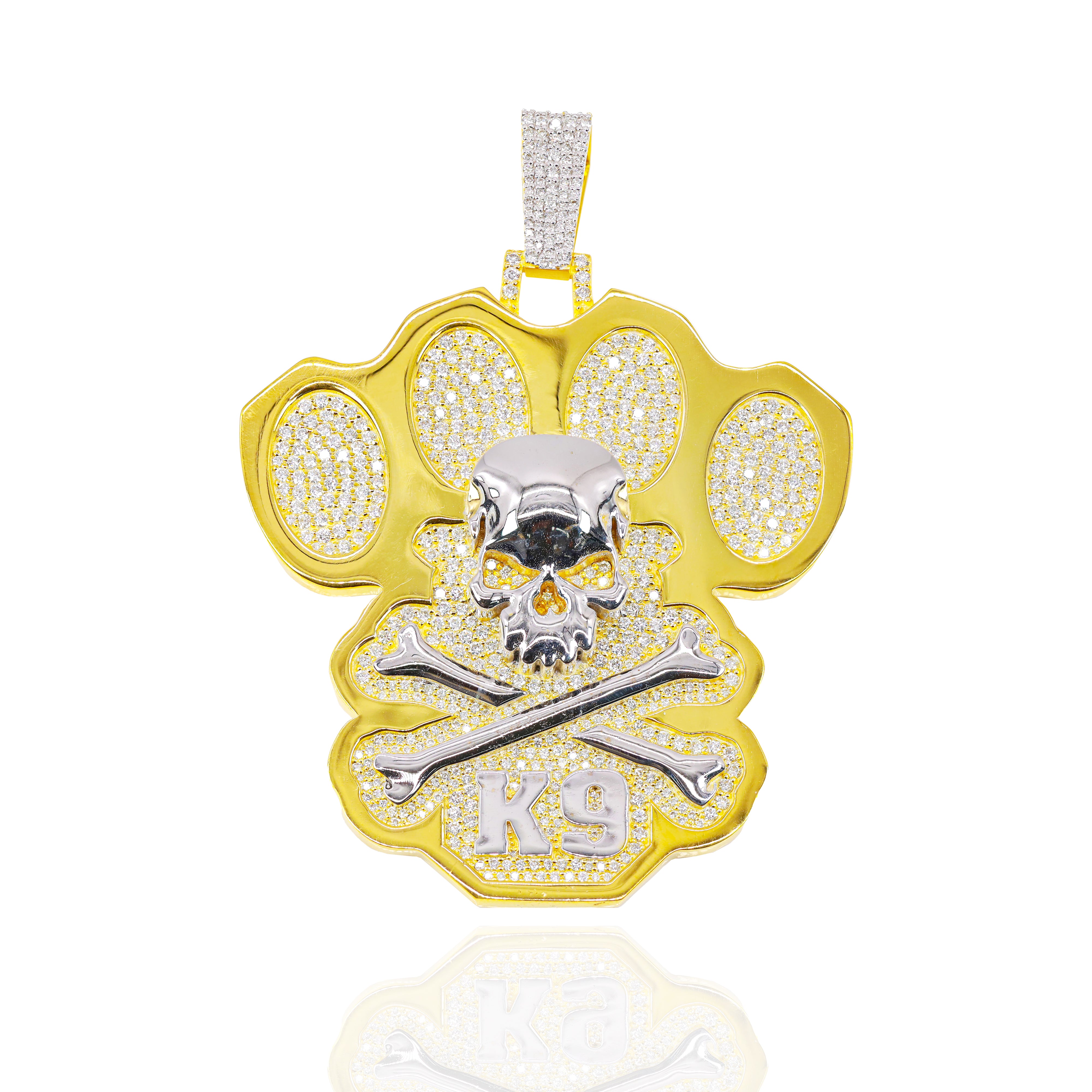 Custom Design Deposit - 3D Solid Gold Outline Diamond Pendant