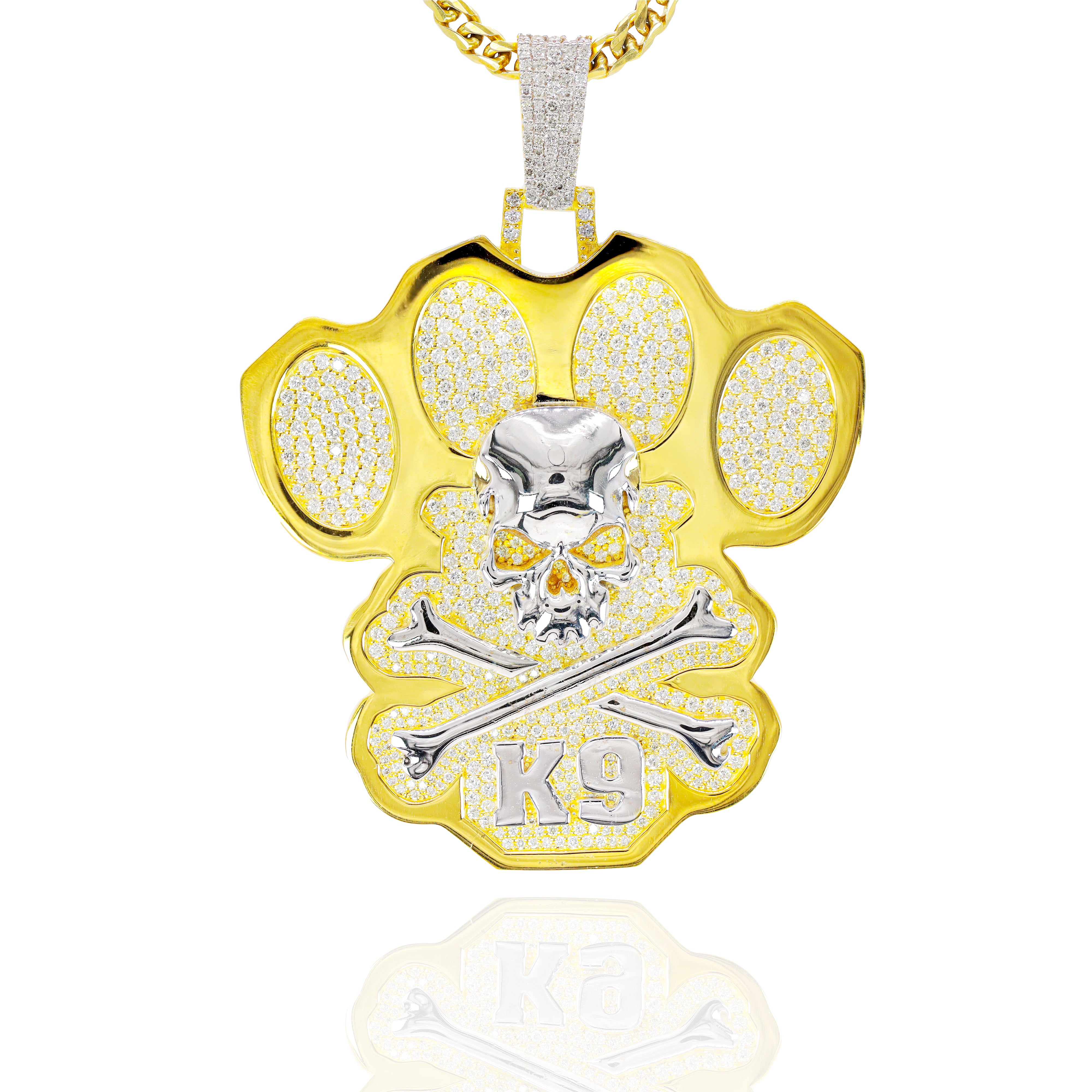 Custom Design Deposit - 3D Solid Gold Outline Diamond Pendant