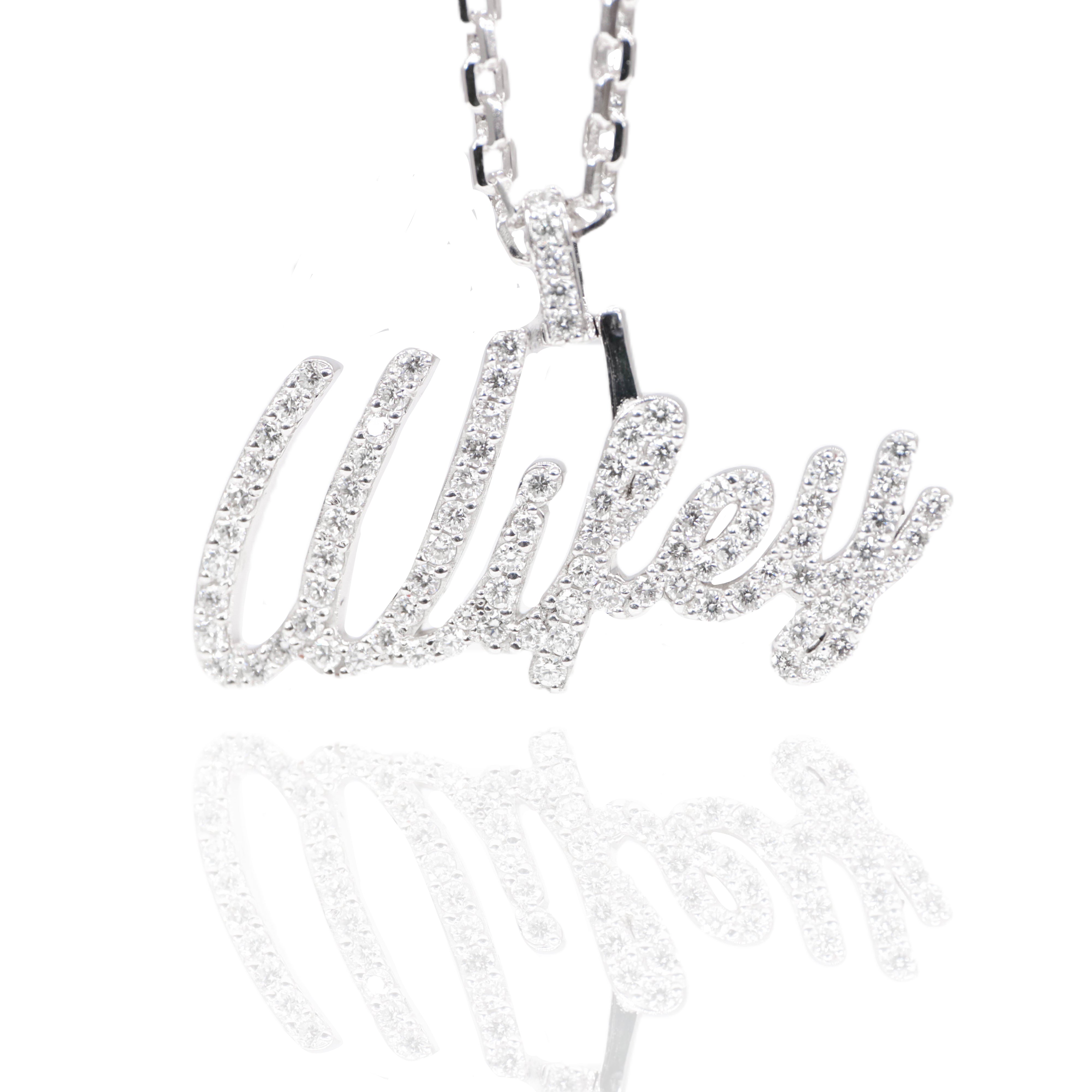 One Row Custom Diamond Name Pendant