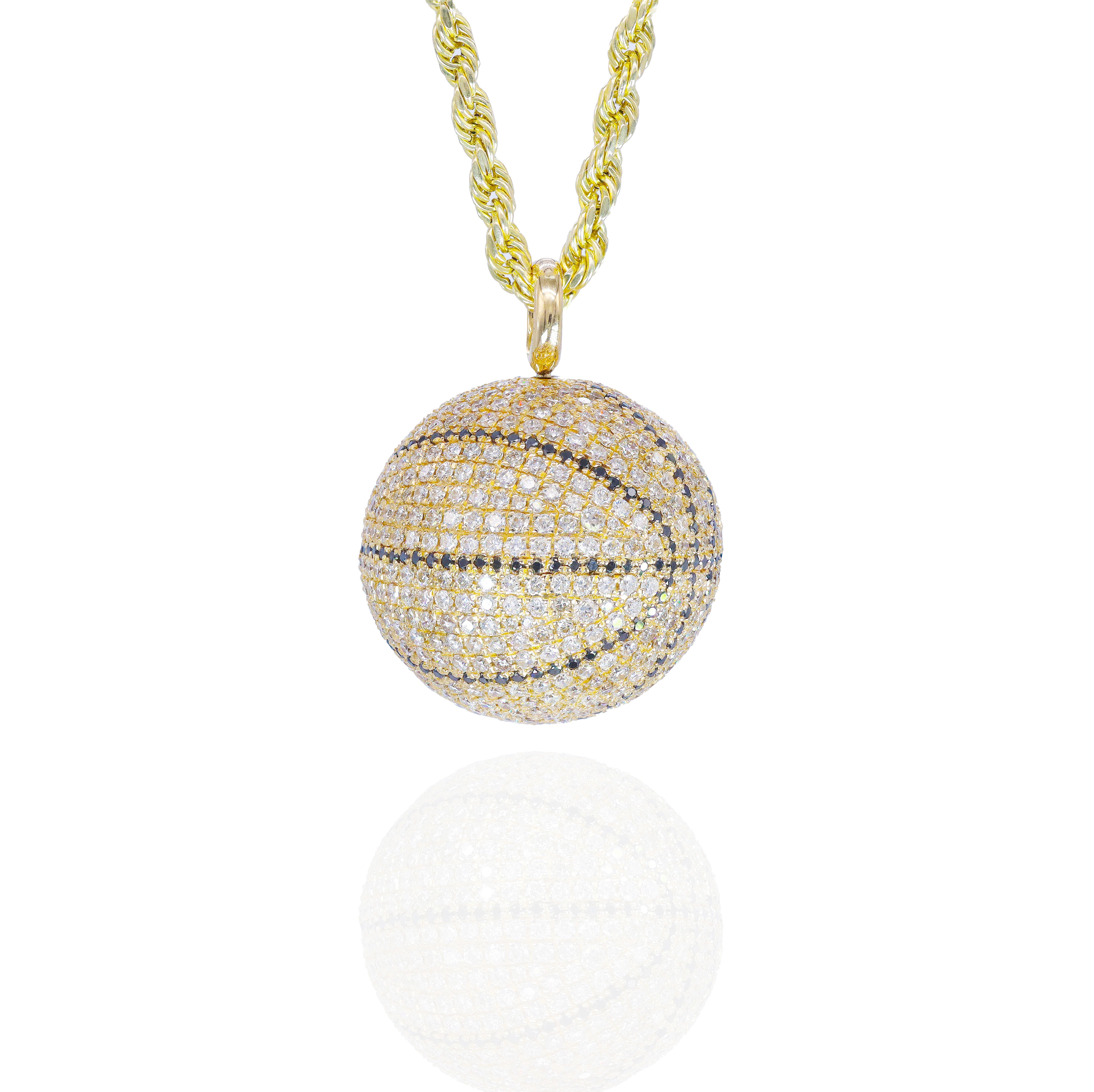 Spinning Basketball Diamond Pendant