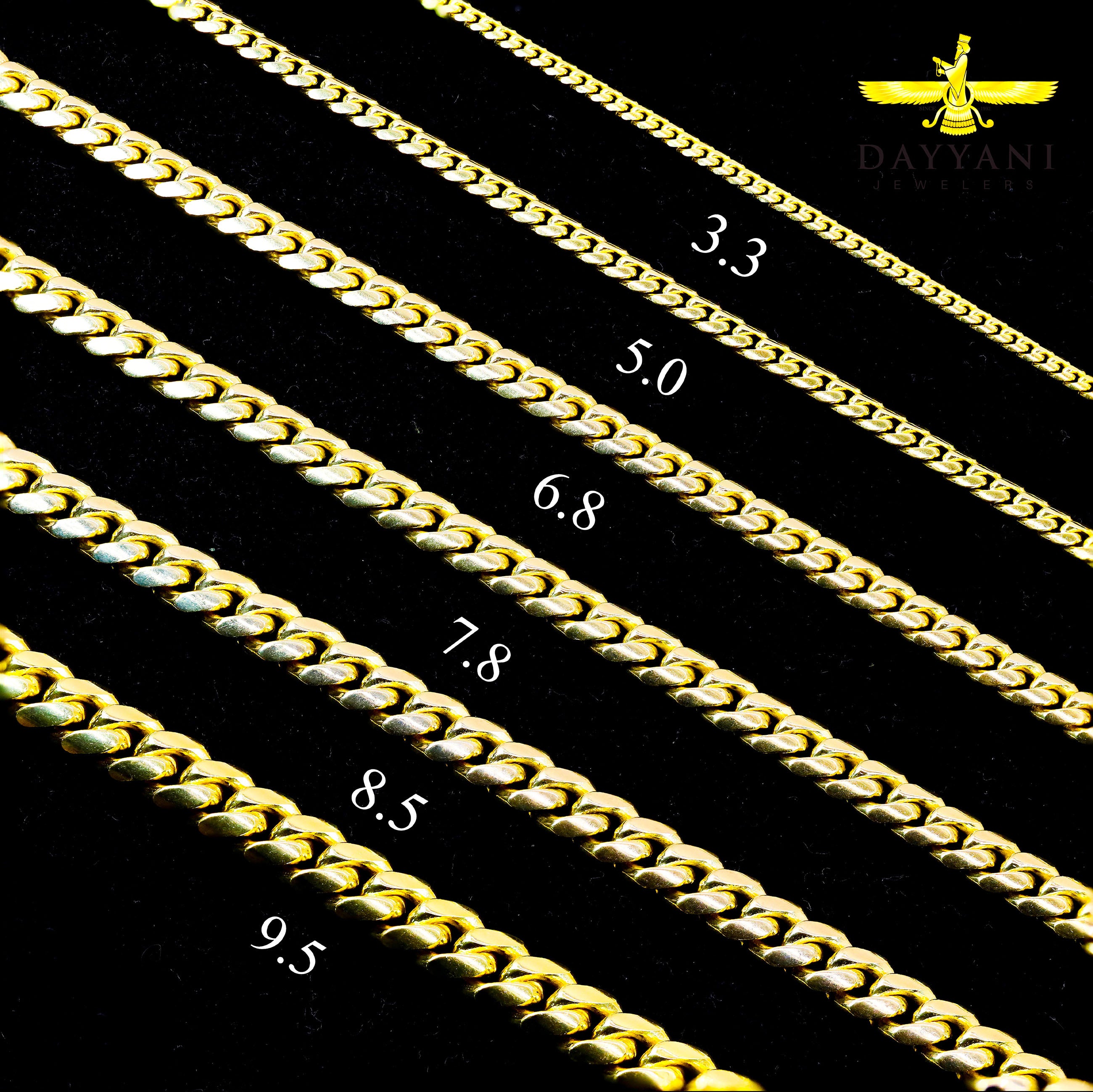 14KT Solid Miami Cuban Link Yellow Gold Chain