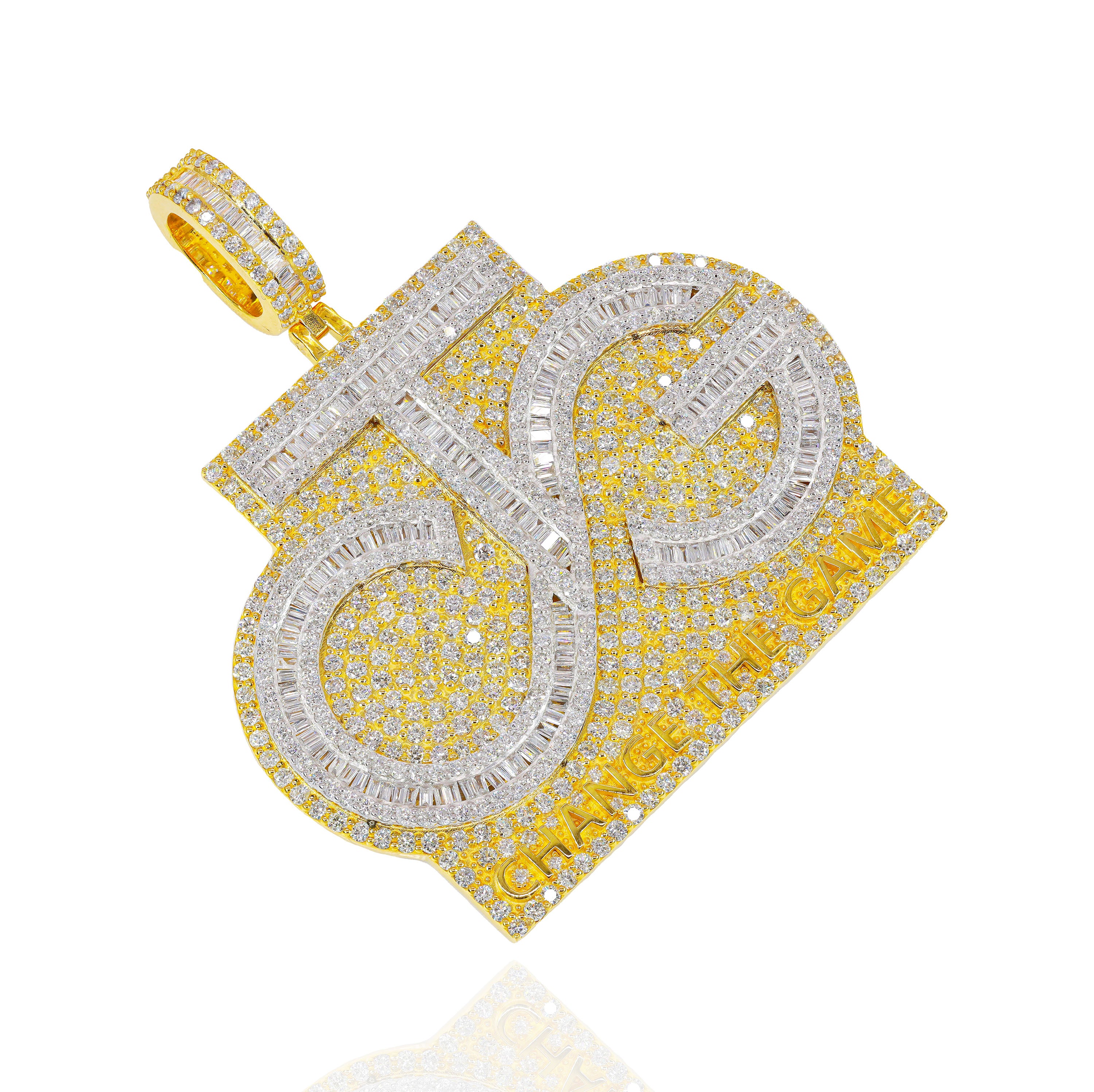 Custom Design Deposit - Two-Tone Baguette & Round Diamond Logo Pendant