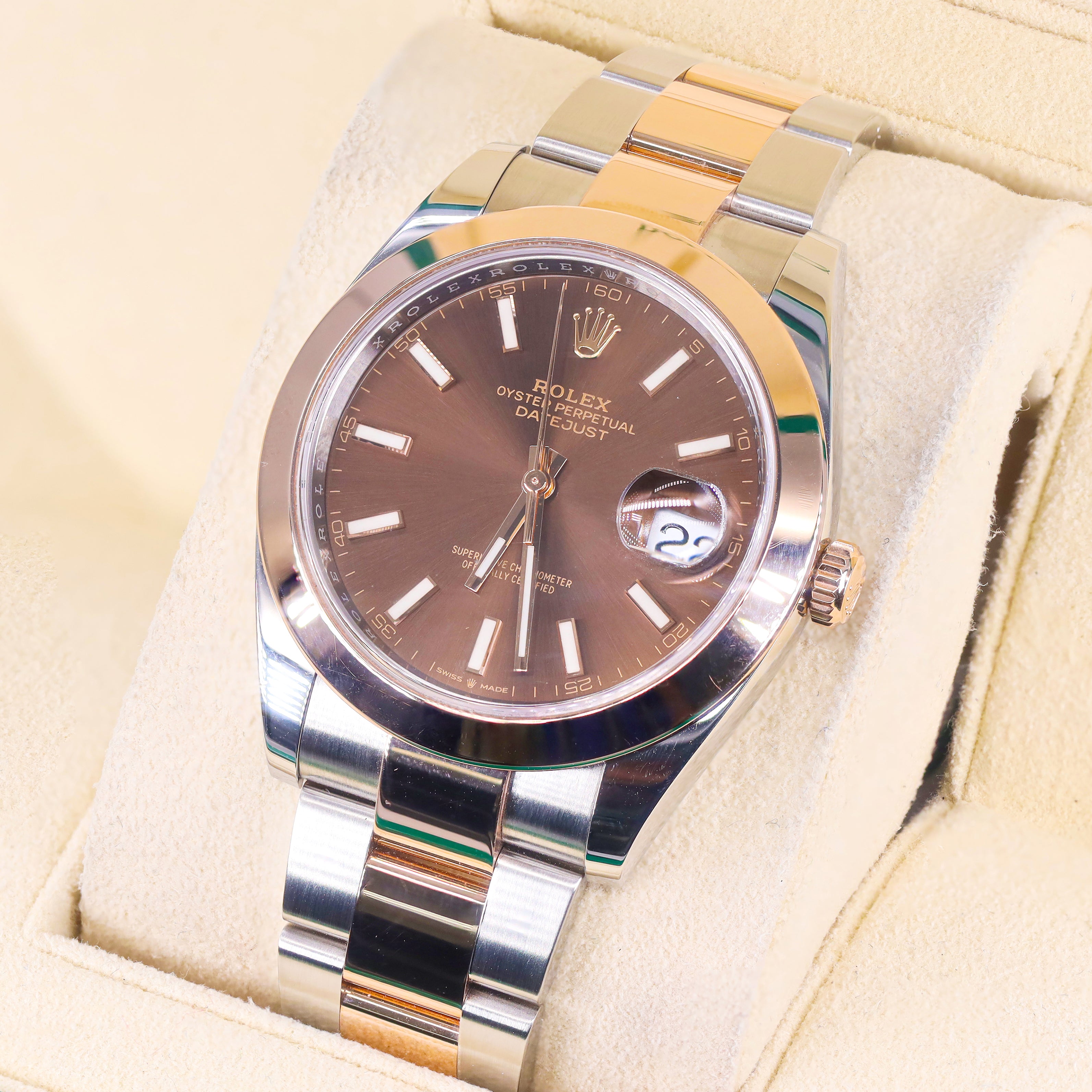 Rolex 126301 Datejust 41mm Two Tone Chocolate Index Dial