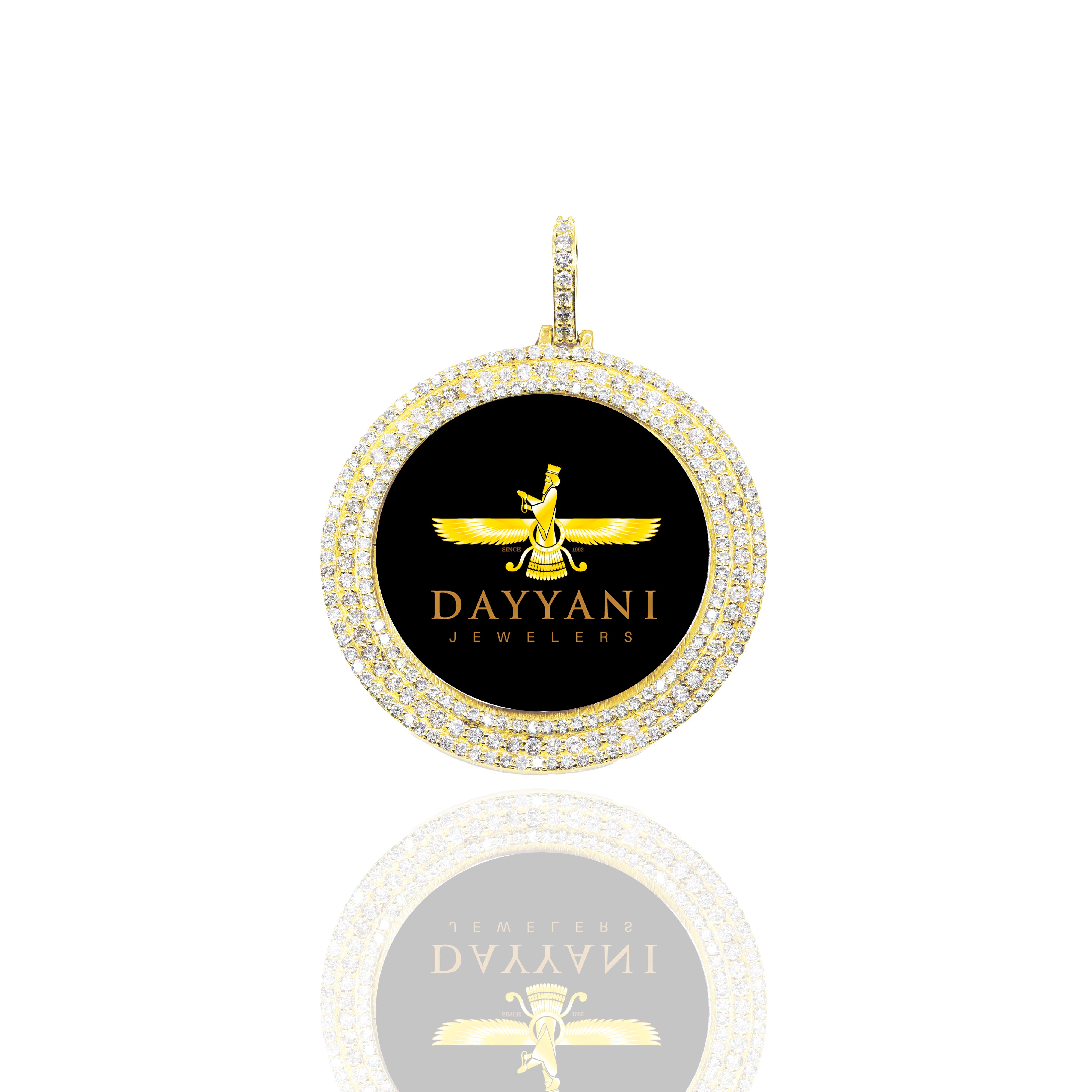 1.75 Inch Three Row Diamond Memory Diamond Pendant