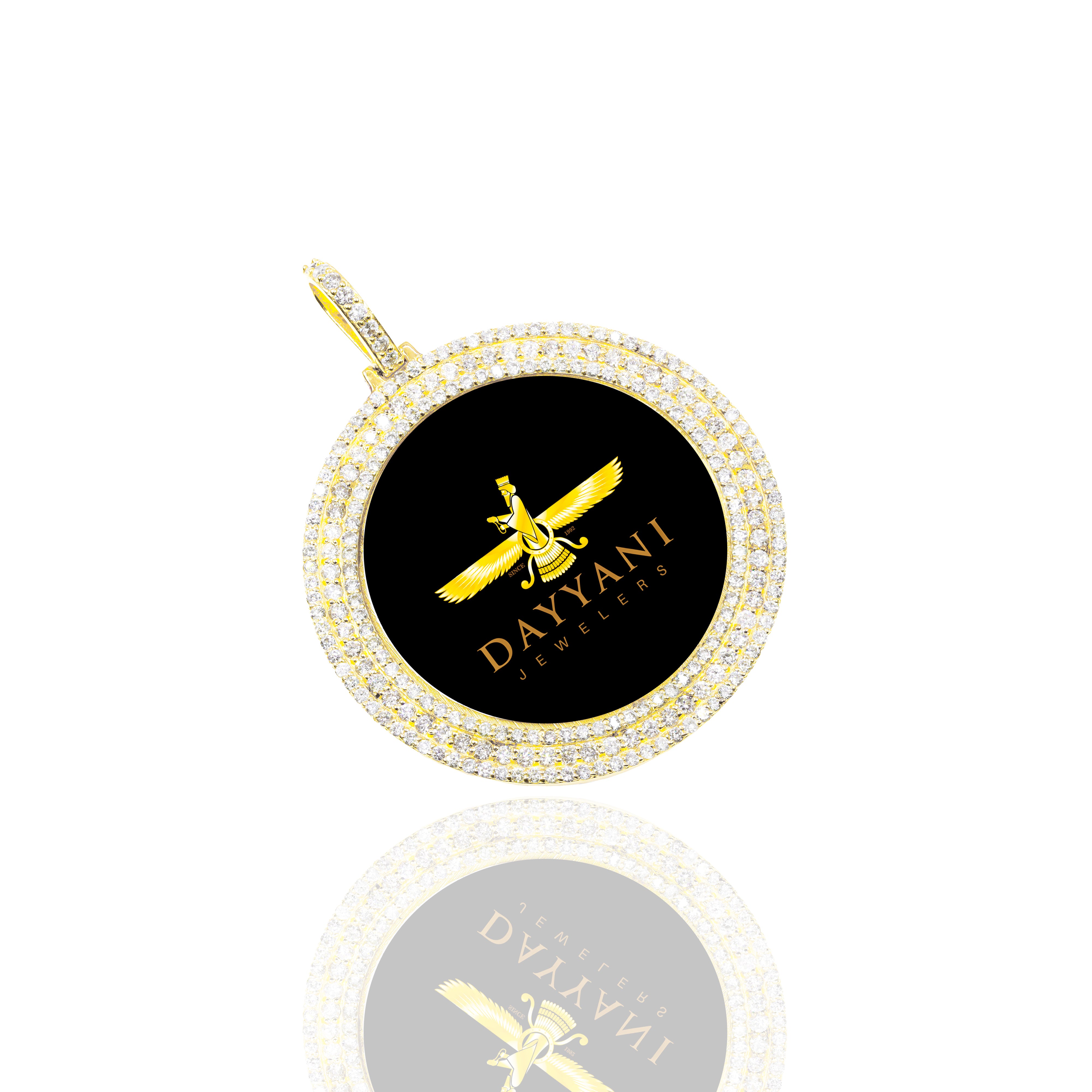 1.75 Inch Three Row Diamond Memory Diamond Pendant