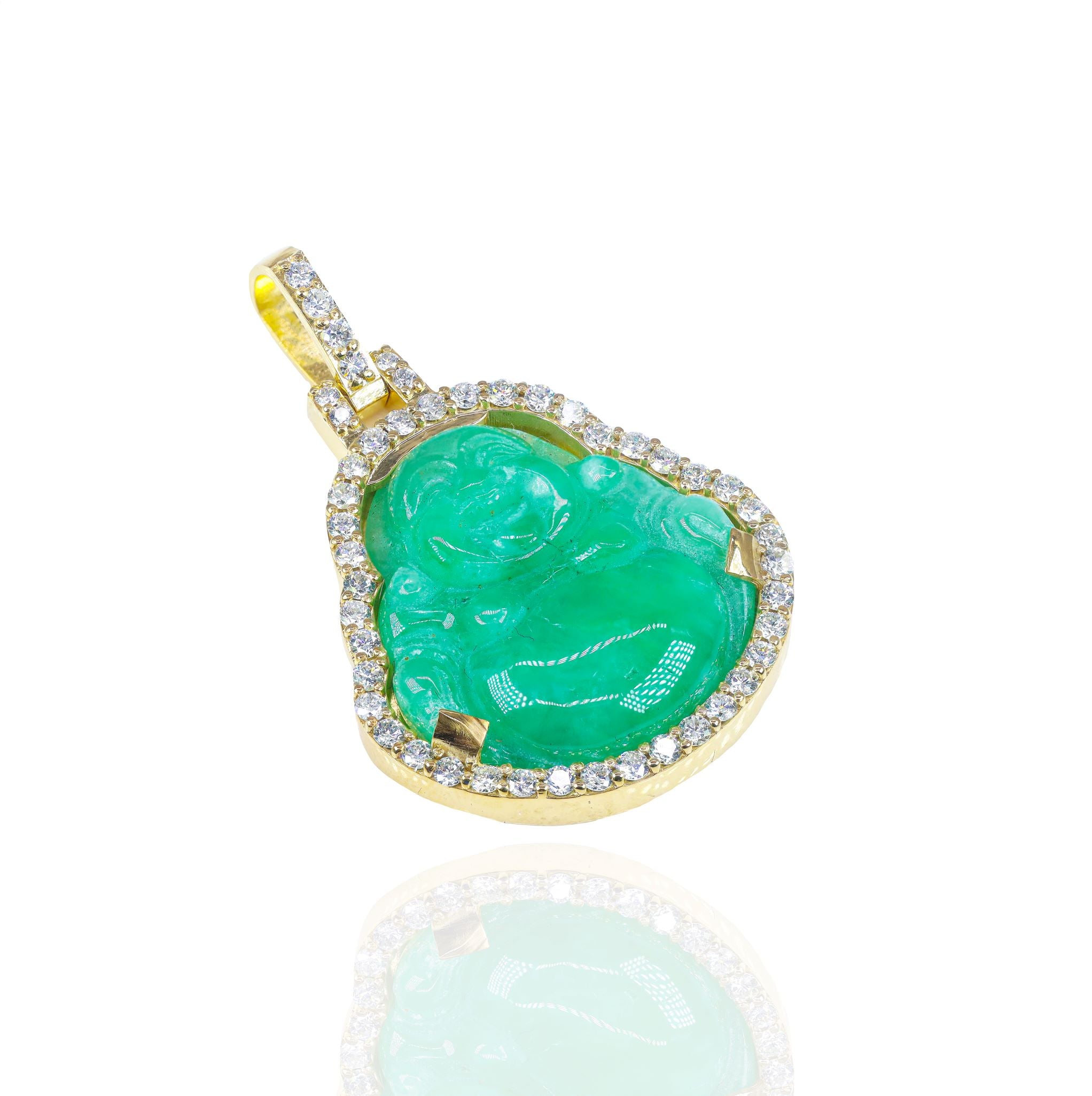 Jade Buddha Diamond Pendant