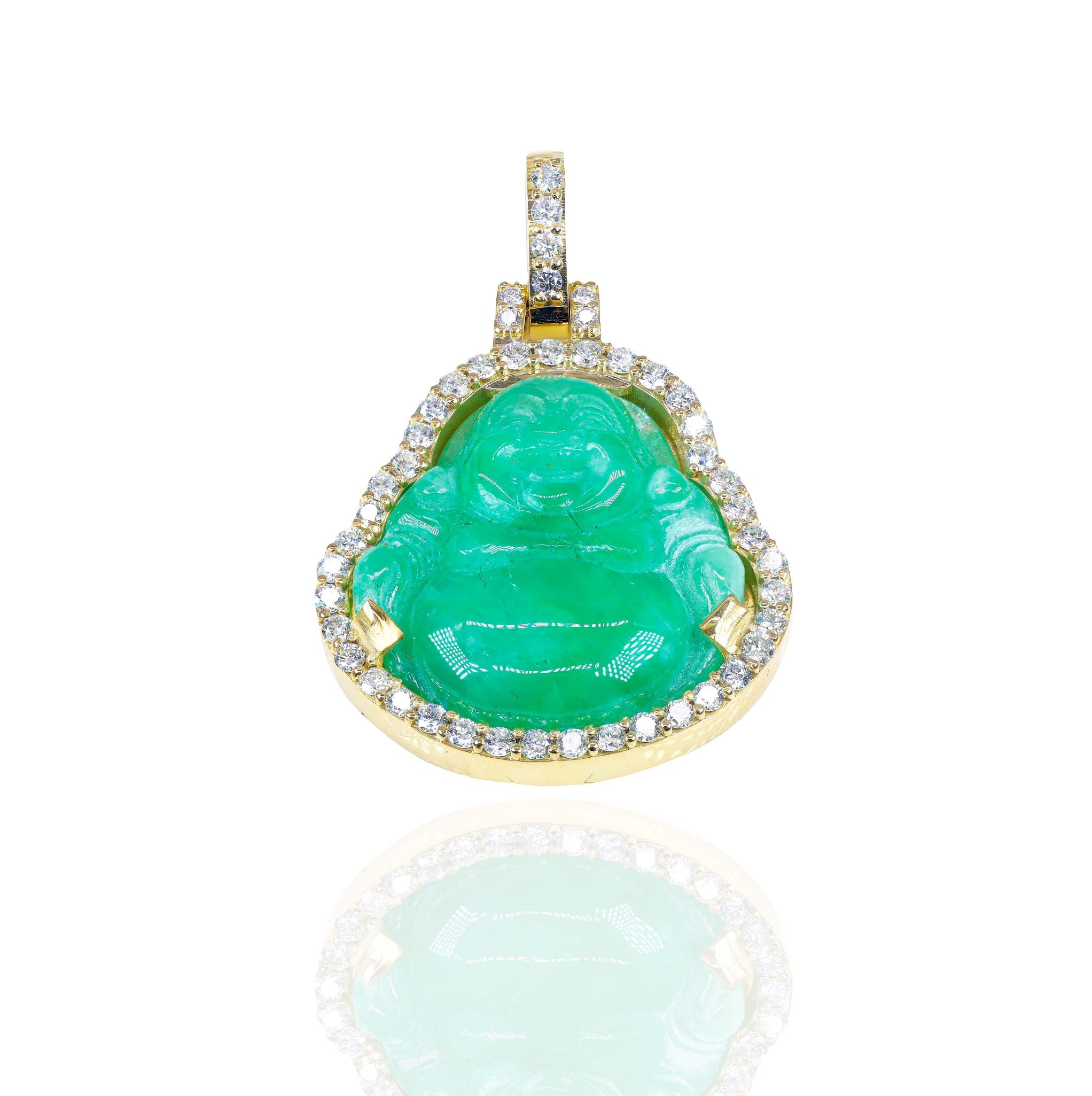 Jade Buddha Diamond Pendant