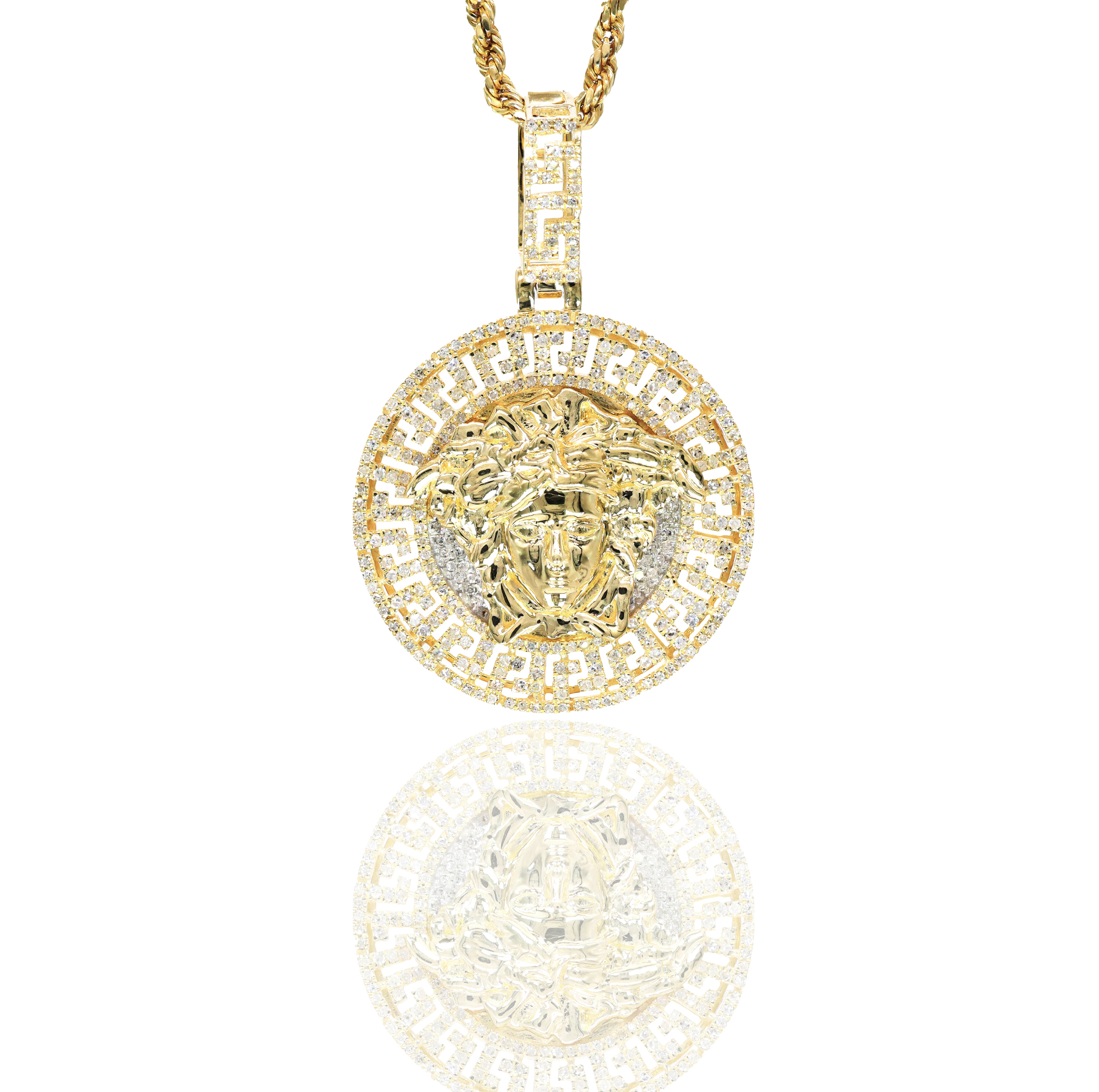 3D Medusa Head Diamond Pendant