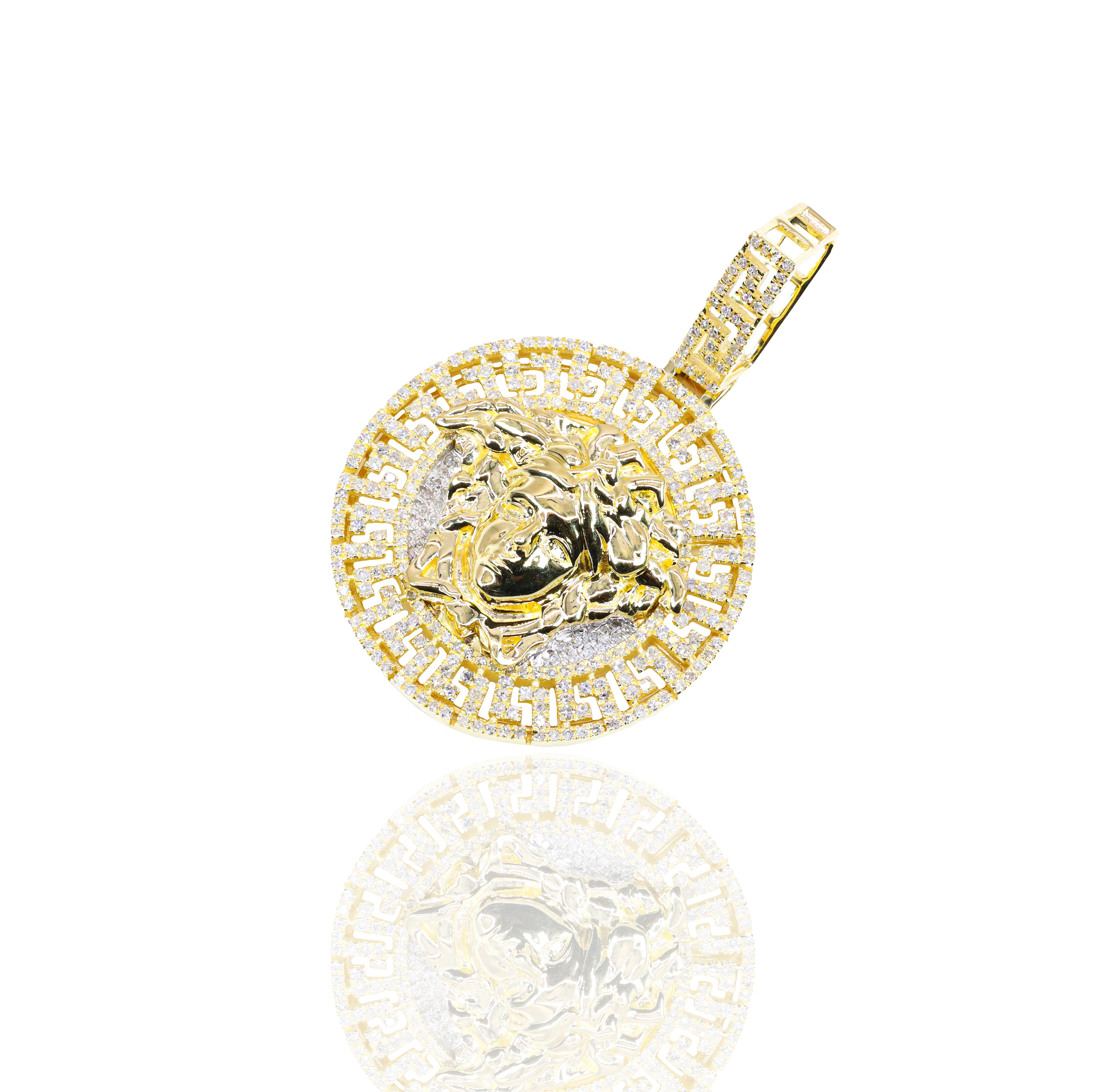 3D Medusa Head Diamond Pendant